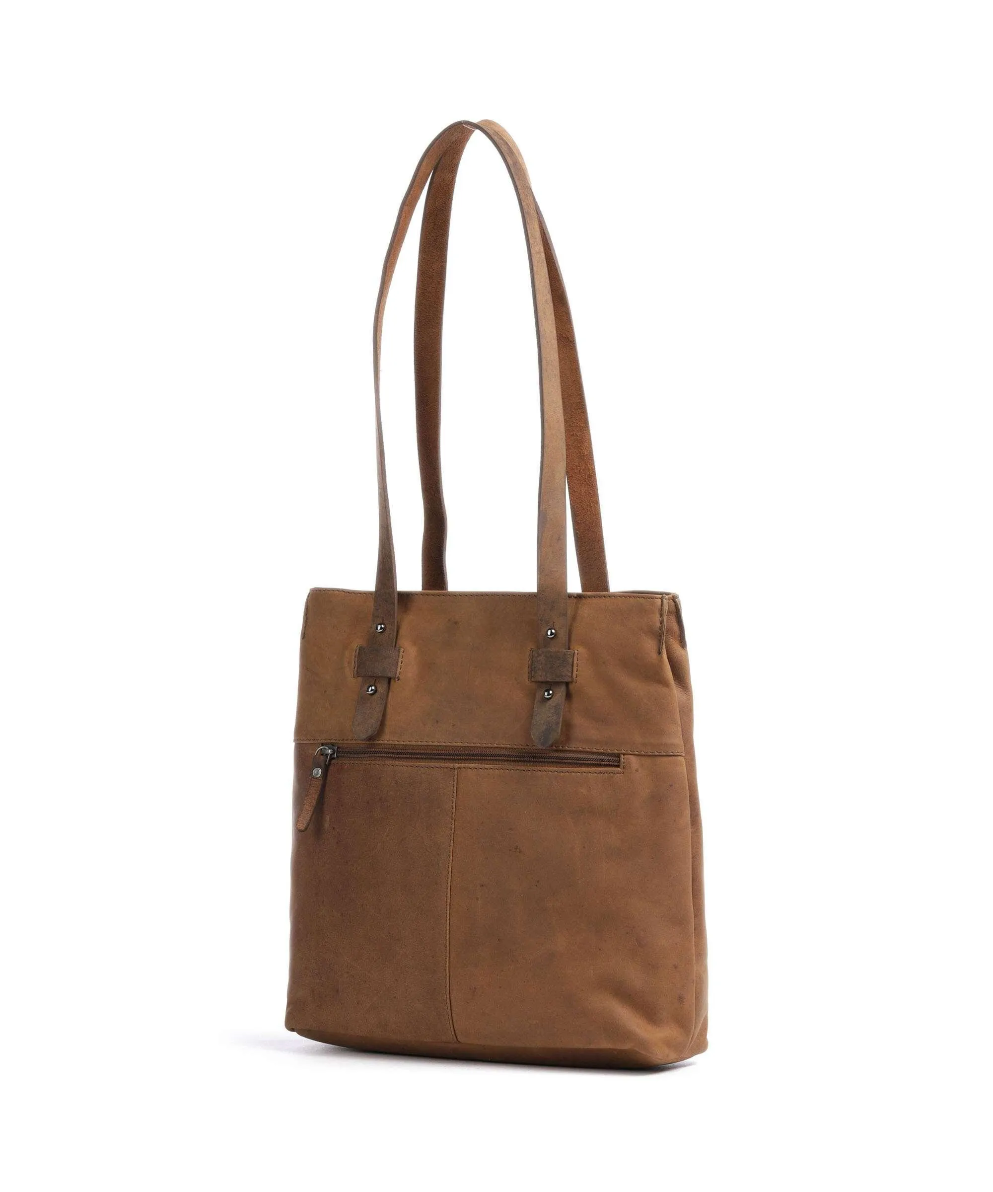  Harold's Antic Borsa shopper pelle bovina ruvida marrone  