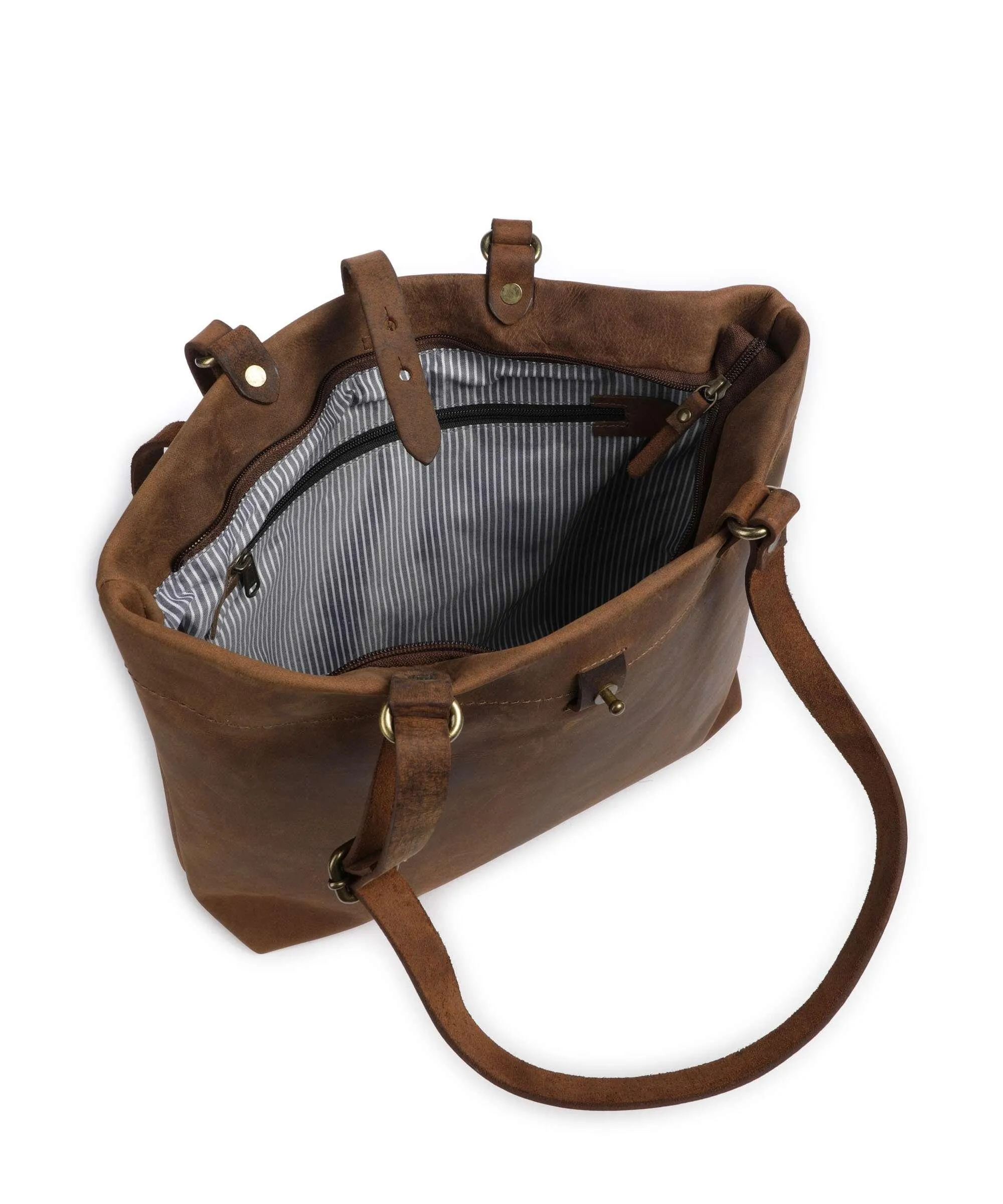  Harold's Antic Borsa shopper pelle bovina ruvida marrone  