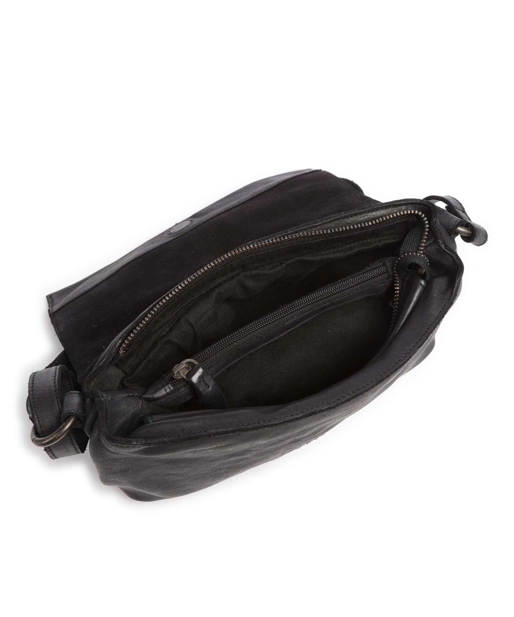  Harold's Submarine Borsa a spalla pelle di vacchetta finemente grana nero  