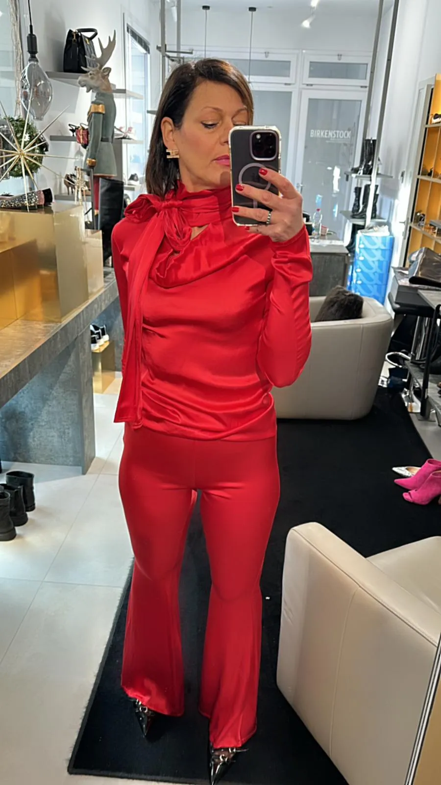 Haveone - Completo maglia con fiocco e pantalone red