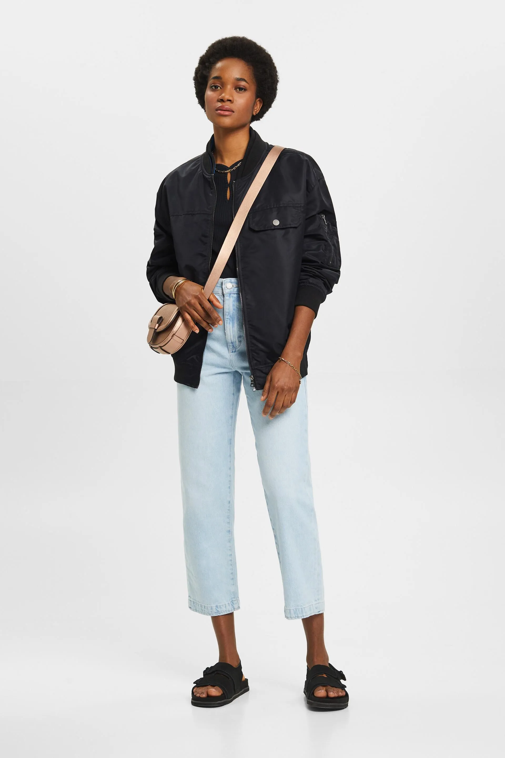 Jeans dad fit in denim di cotone sostenibile