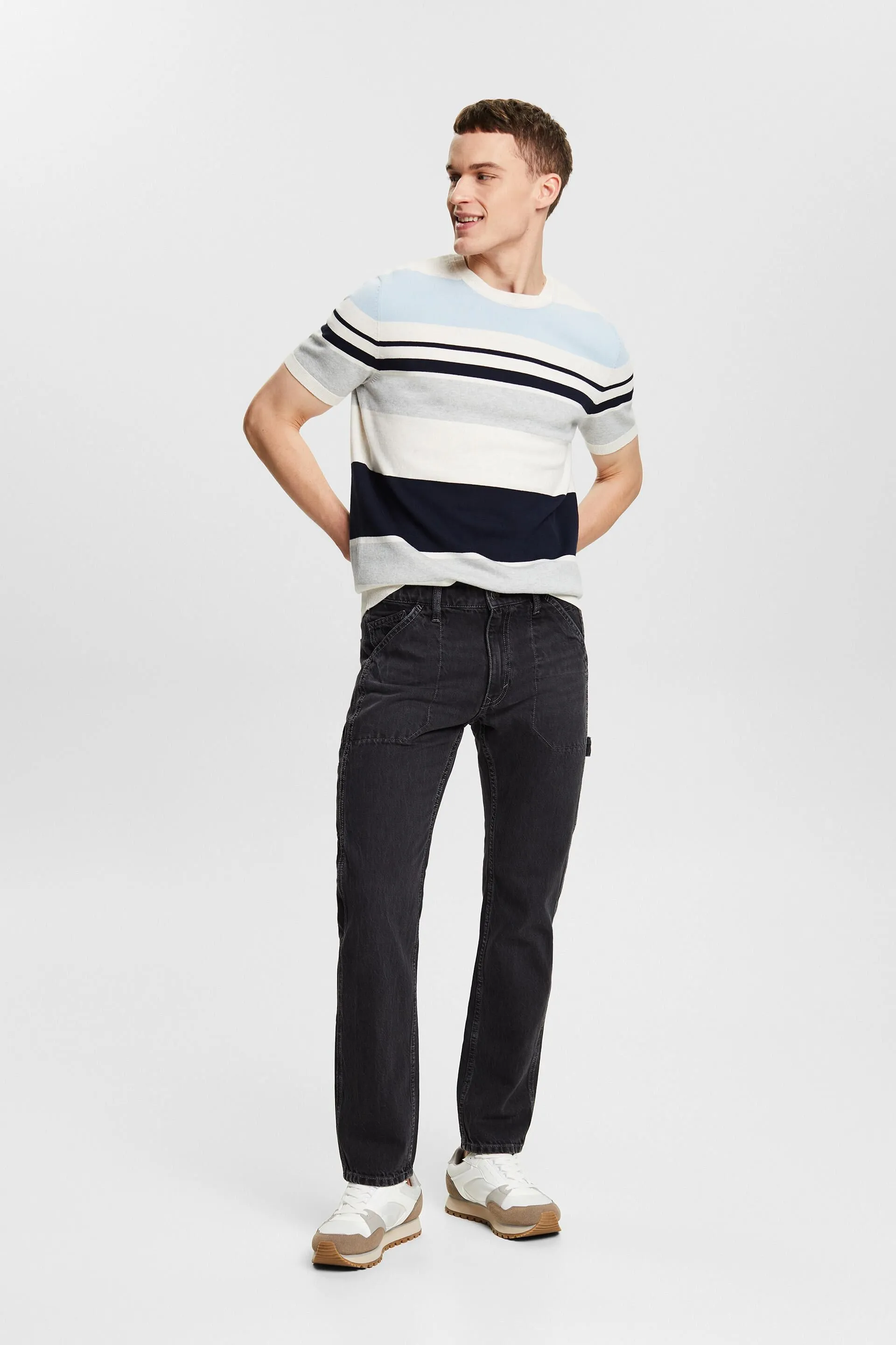 Jeans straight a vita media