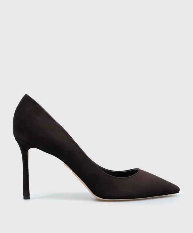Jimmy Choo Romy 85 Scarpe da barca in camoscio marrone ROMY85KDU
