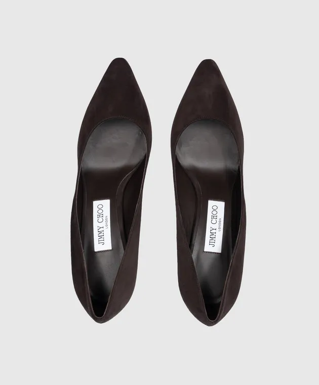Jimmy Choo Romy 85 Scarpe da barca in camoscio marrone ROMY85KDU
