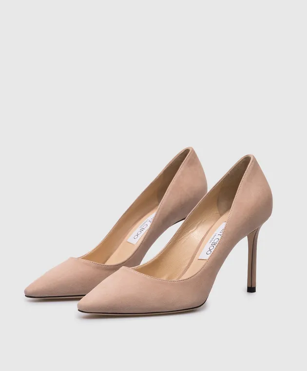 Jimmy Choo Scarpe da barca Romy in camoscio beige ROMY85SUE