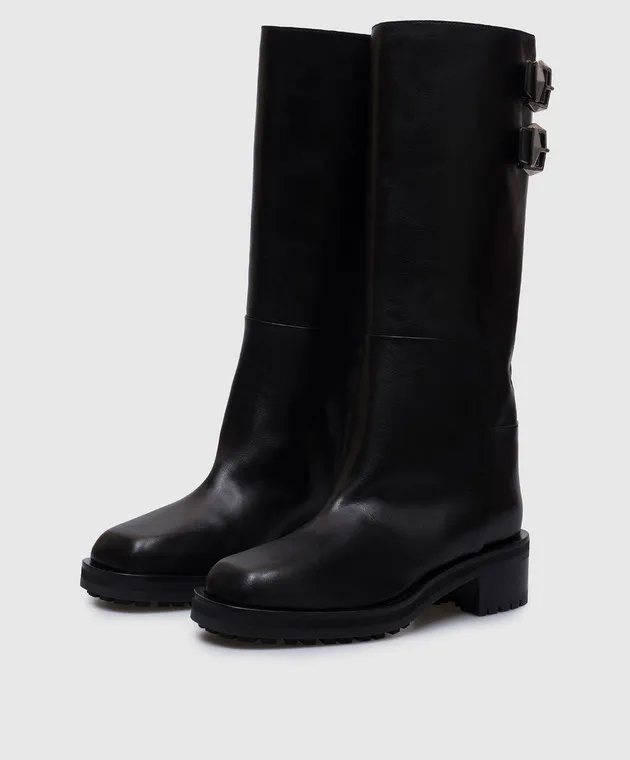 Jimmy Choo Stivali in pelle nera Brooklyn BROOKLYNKB50WLZ