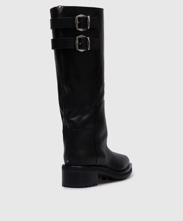 Jimmy Choo Stivali in pelle nera Brooklyn BROOKLYNKB50WLZ