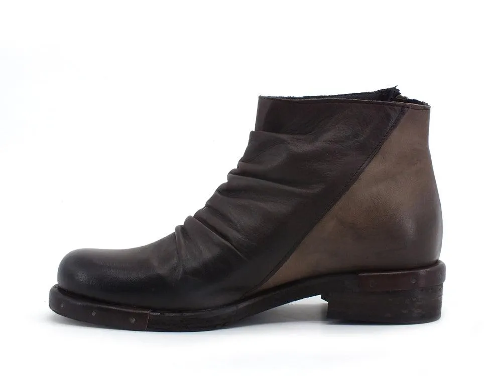 JIUDIT Biker Pelle Arricciata Zip Testa Di Moro Taupe 124FC