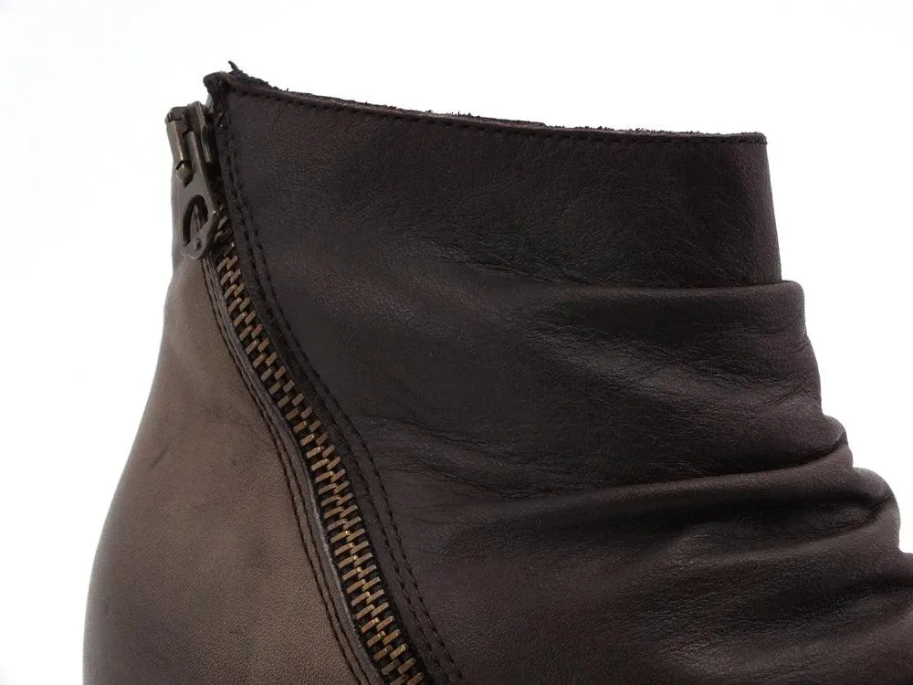 JIUDIT Biker Pelle Arricciata Zip Testa Di Moro Taupe 124FC