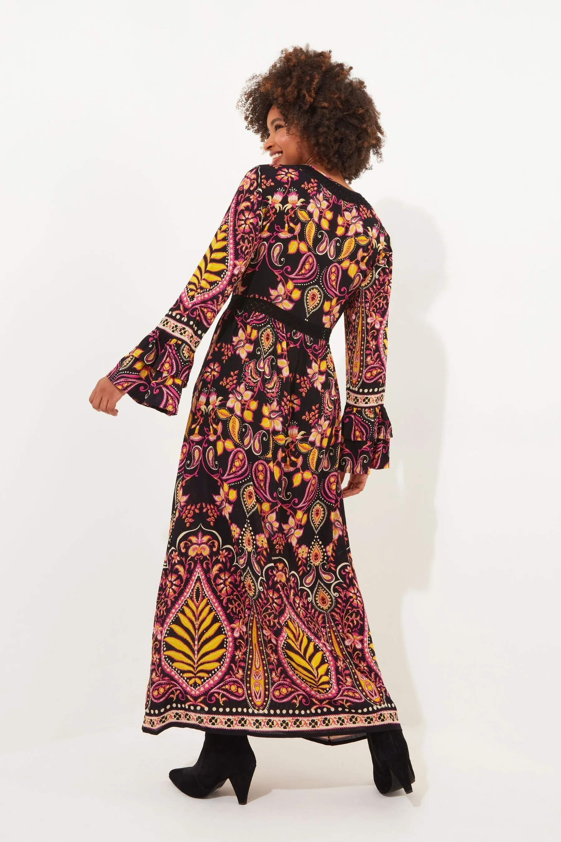 Joe Browns - Abito maxi boho Stampa bottoni a contrasto
