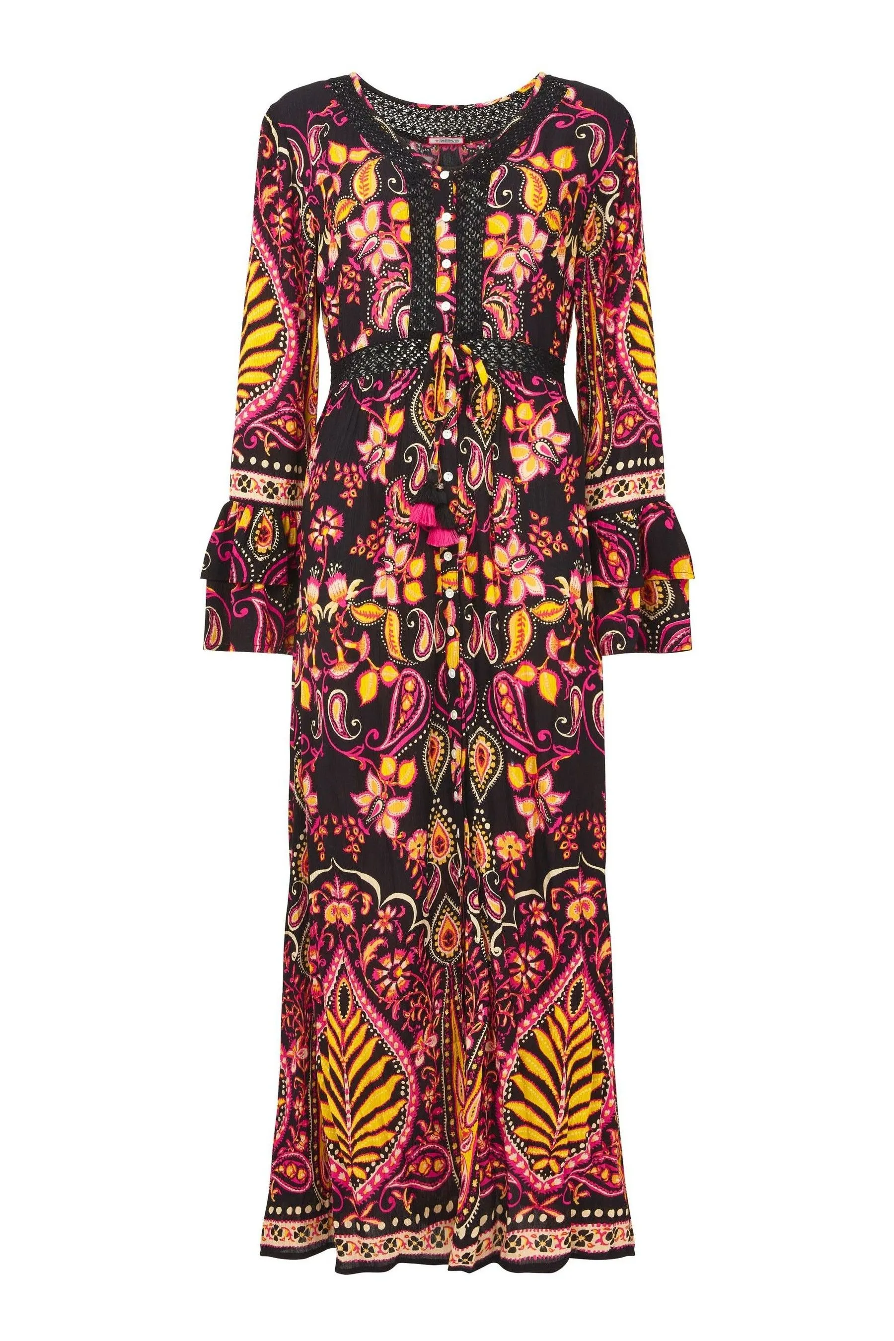 Joe Browns - Abito maxi boho Stampa bottoni a contrasto