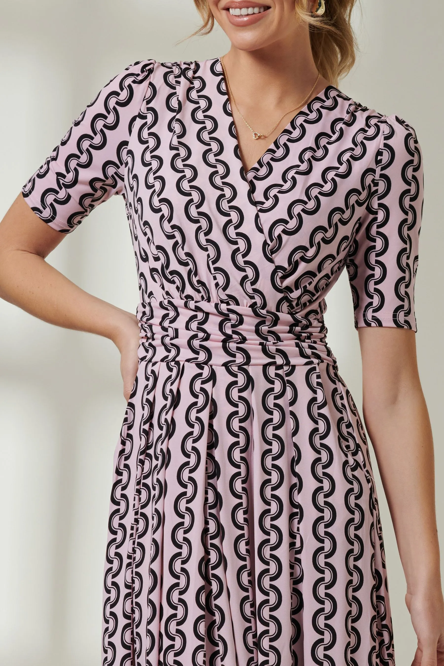 Jolie Moi Manica corta - Abito maxi con scollo a V