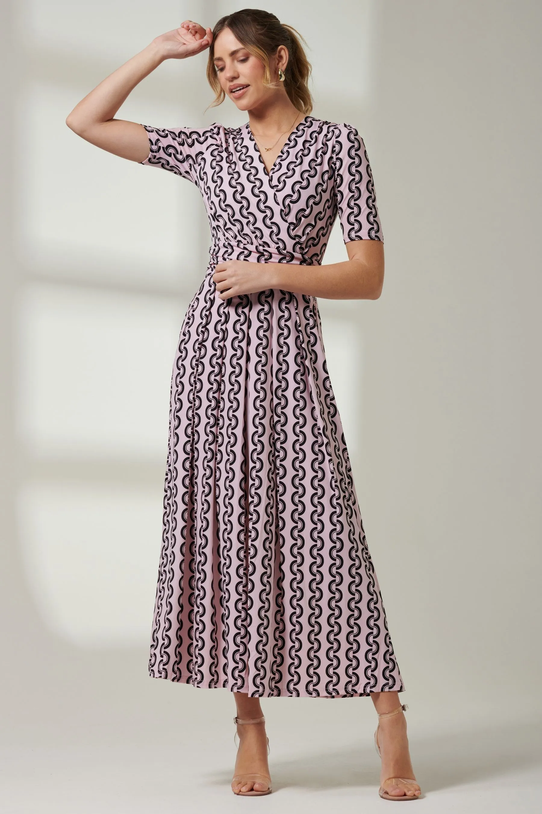 Jolie Moi Manica corta - Abito maxi con scollo a V