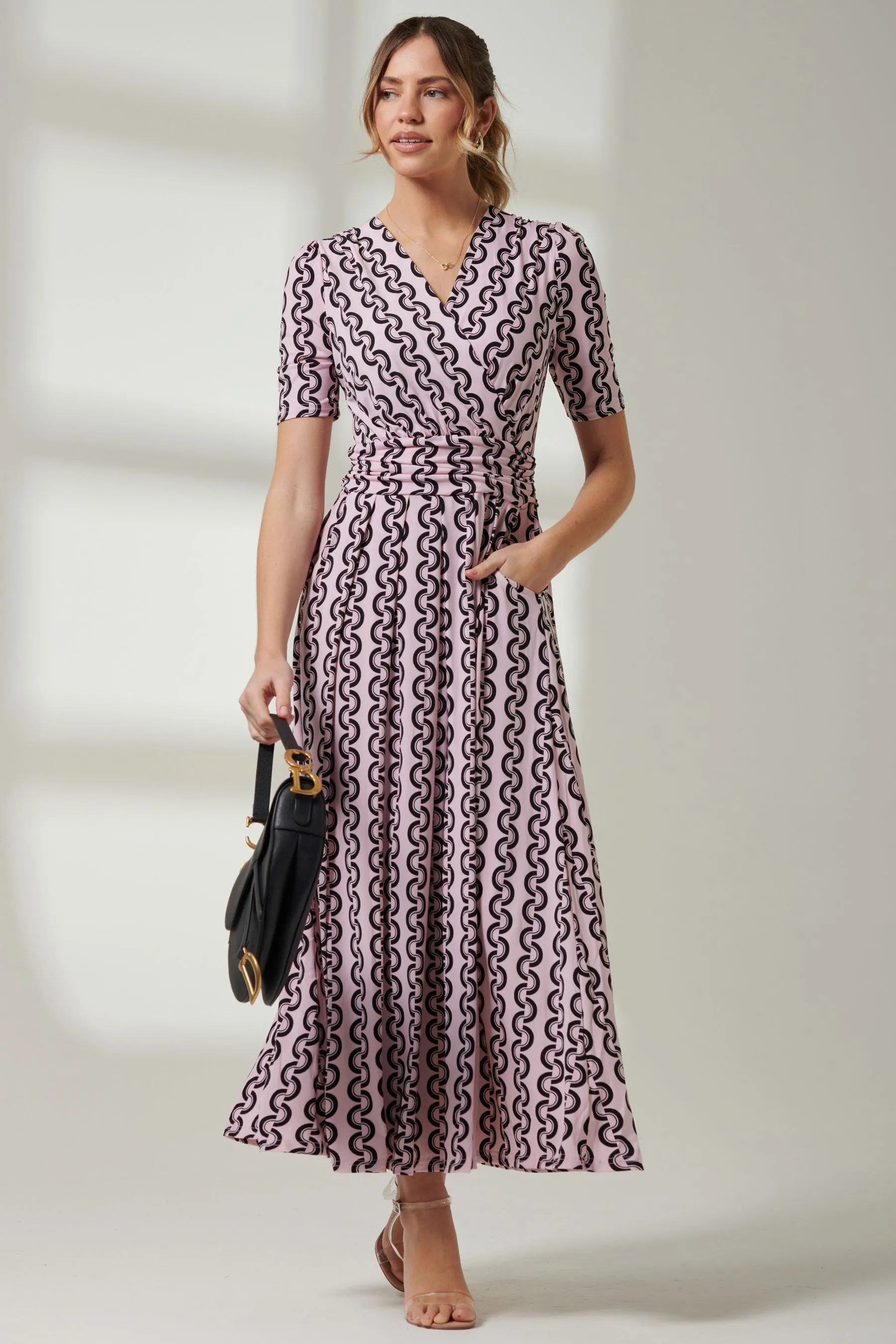 Jolie Moi Manica corta - Abito maxi con scollo a V