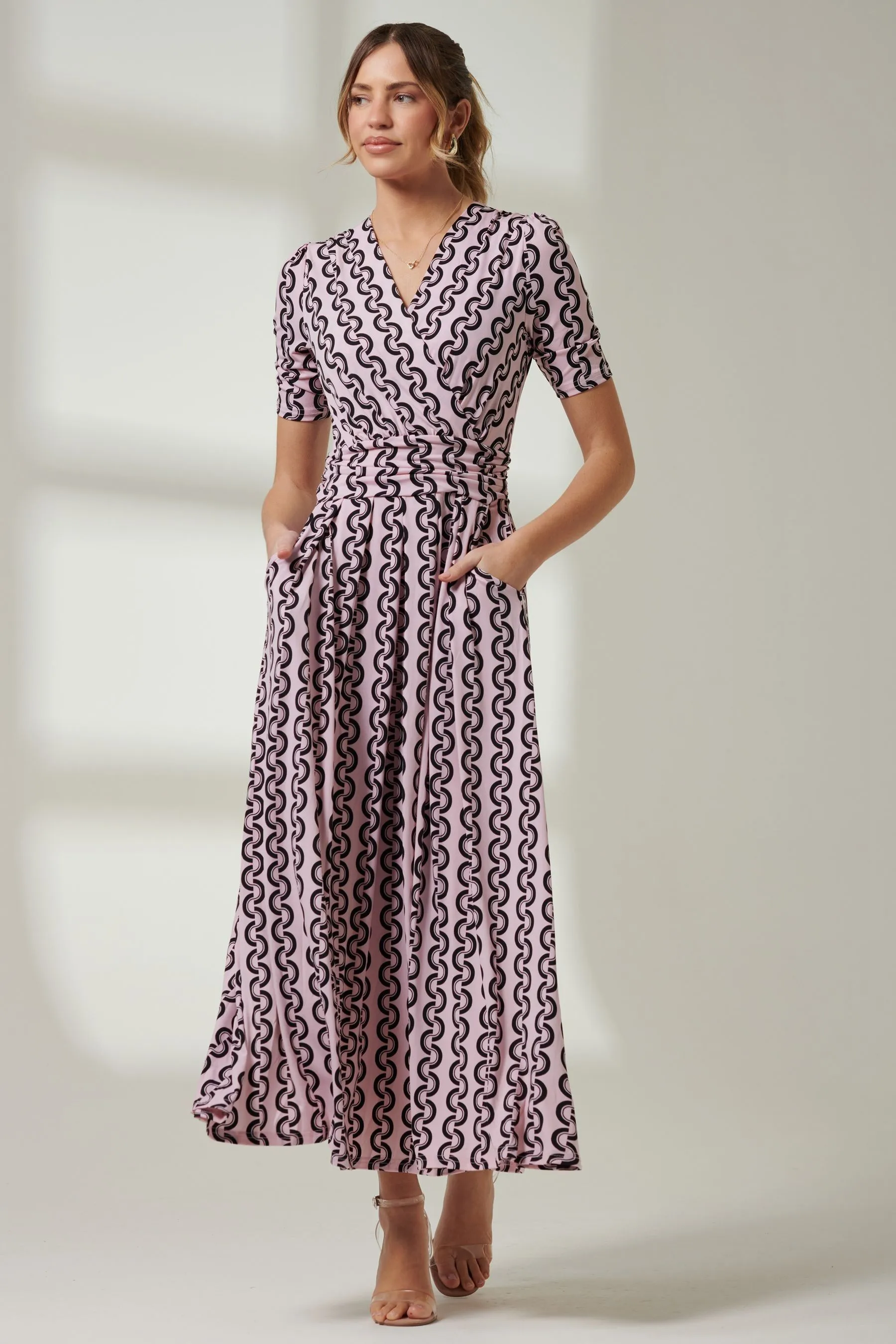 Jolie Moi Manica corta - Abito maxi con scollo a V