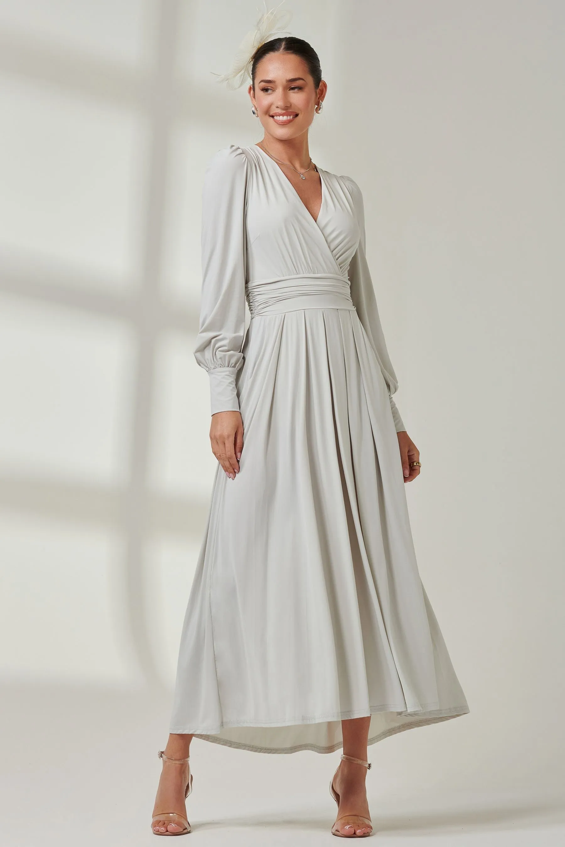 Jolie Moi Manica lunga - Abito maxi in morbido jersey seta