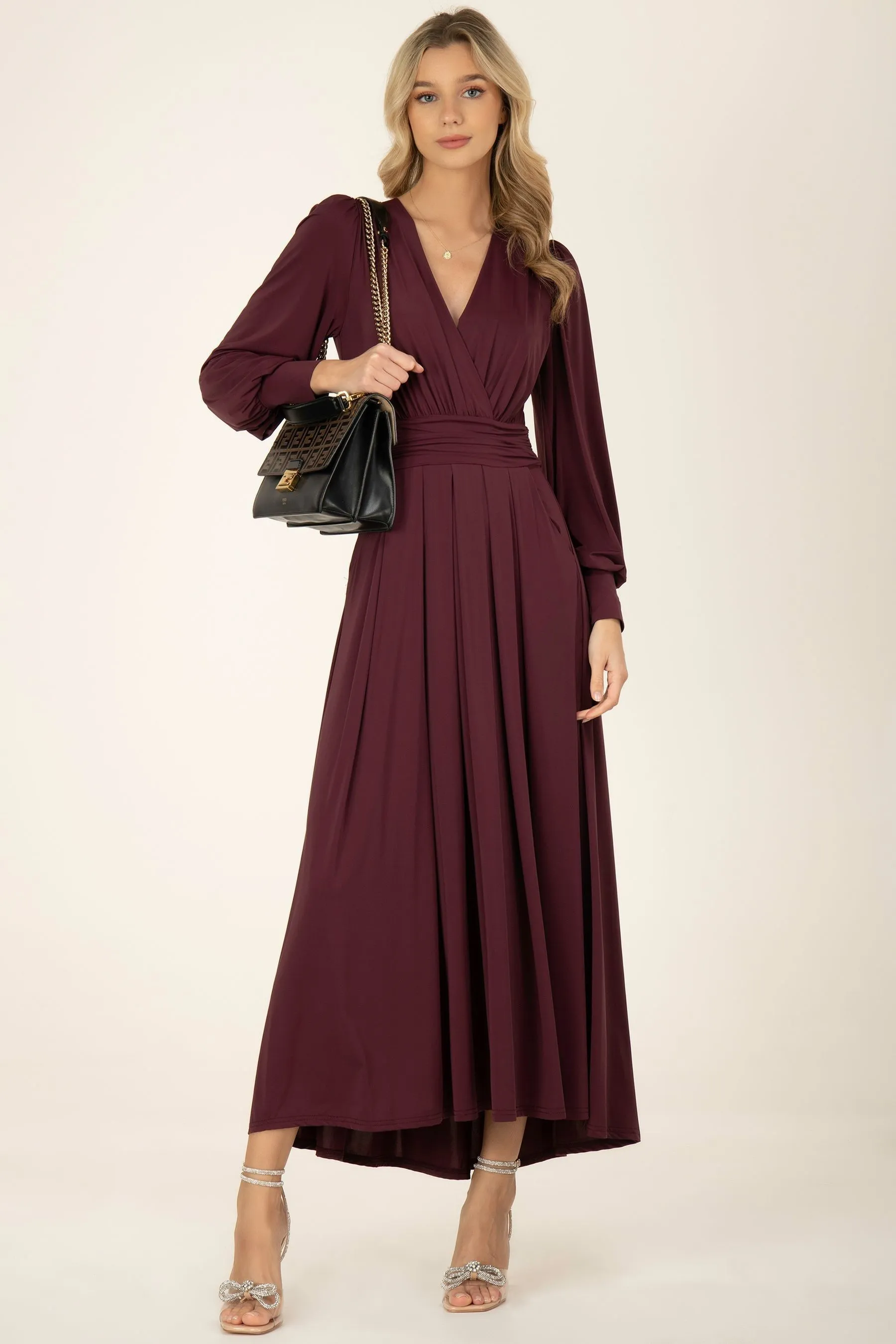 Jolie Moi - Rashelle - Abito maxi con Manica lunga in jersey