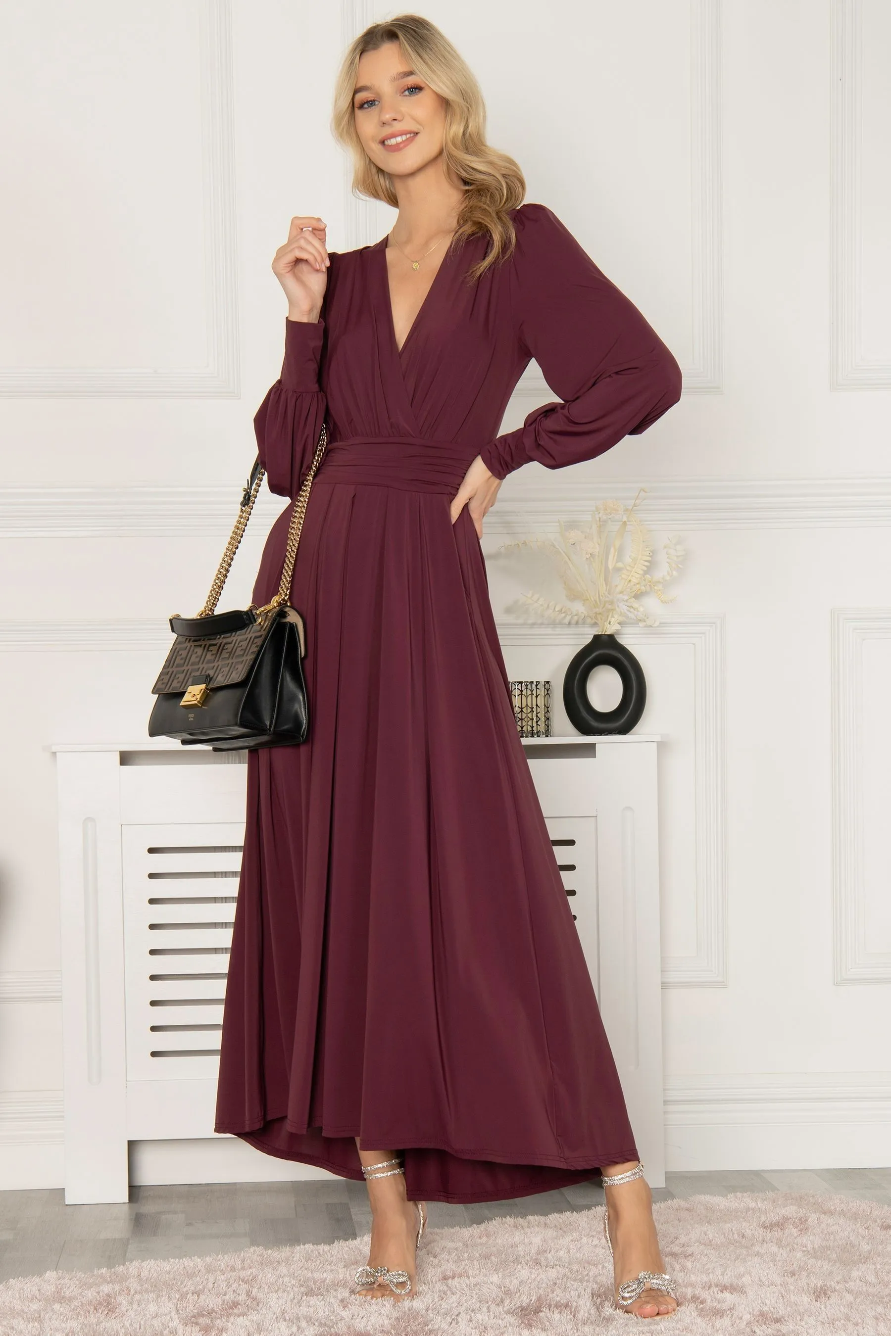 Jolie Moi - Rashelle - Abito maxi con Manica lunga in jersey