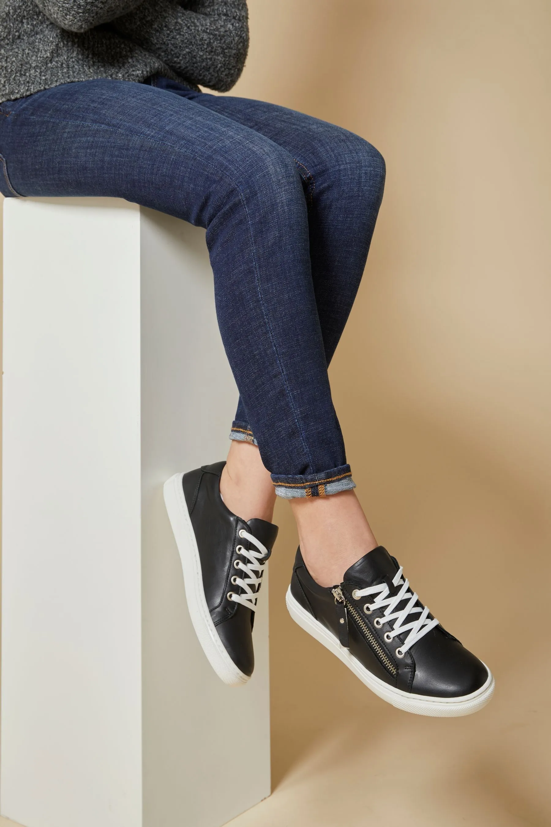 Jones Bootmaker - Scarpe da ginnastica casual da donna con zip laterale