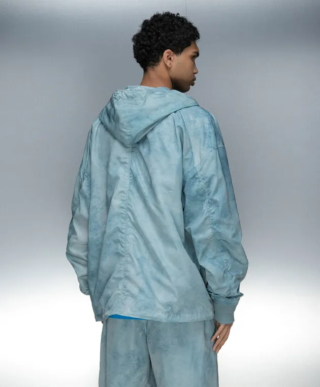 Juun.j Giacca a vento blu con ricamo logo JC4141P13M