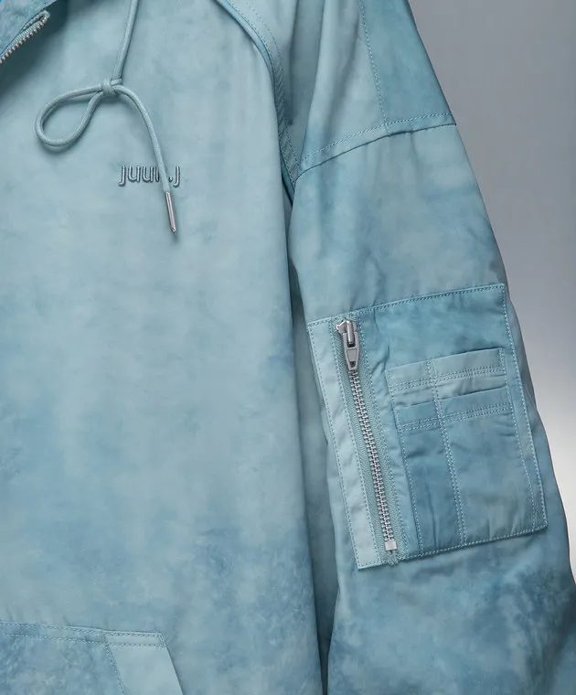 Juun.j Giacca a vento blu con ricamo logo JC4141P13M