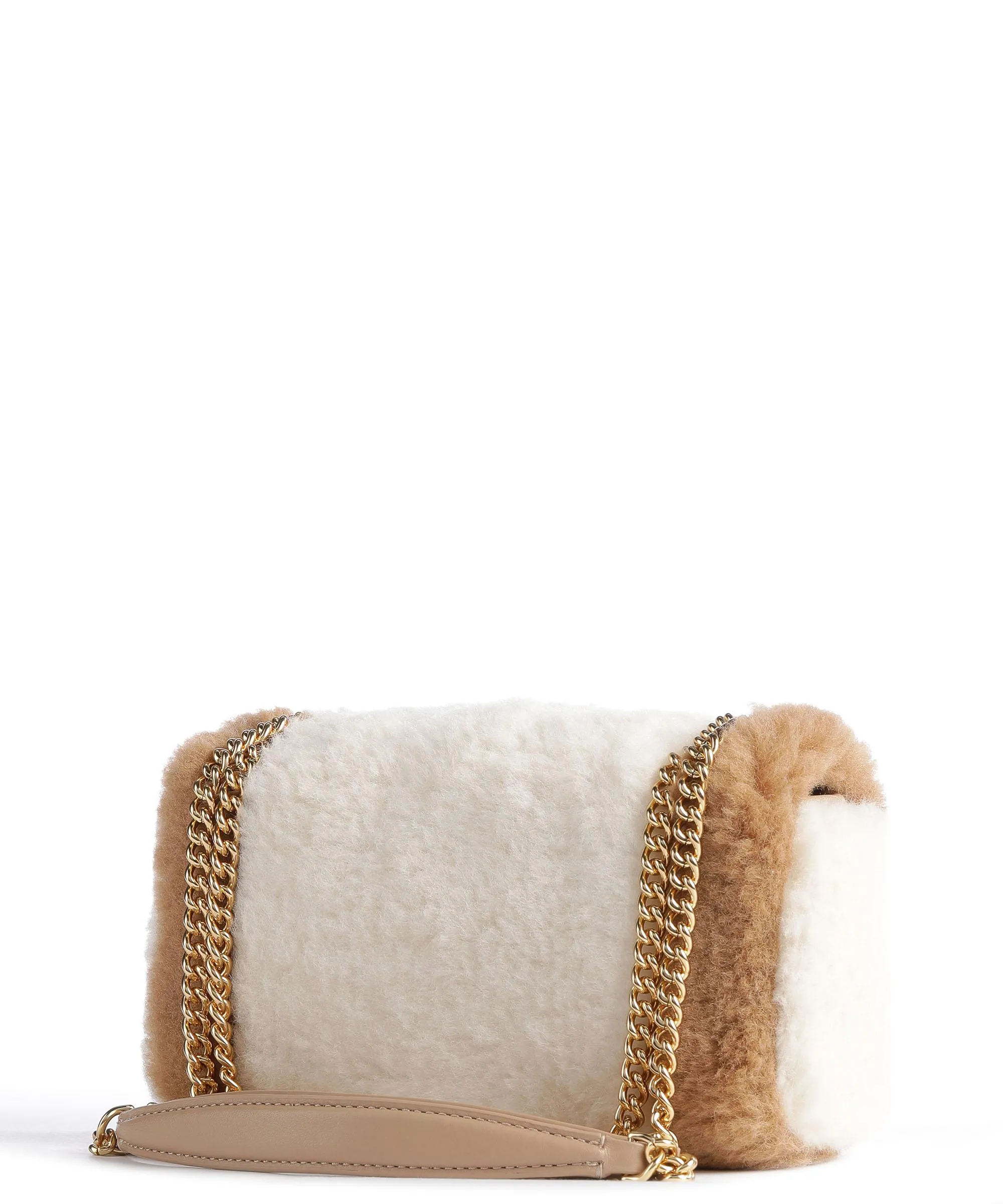  Kate Spade New York Evelyn Faux Shearling Borsa a spalla eco-pelliccia natura  