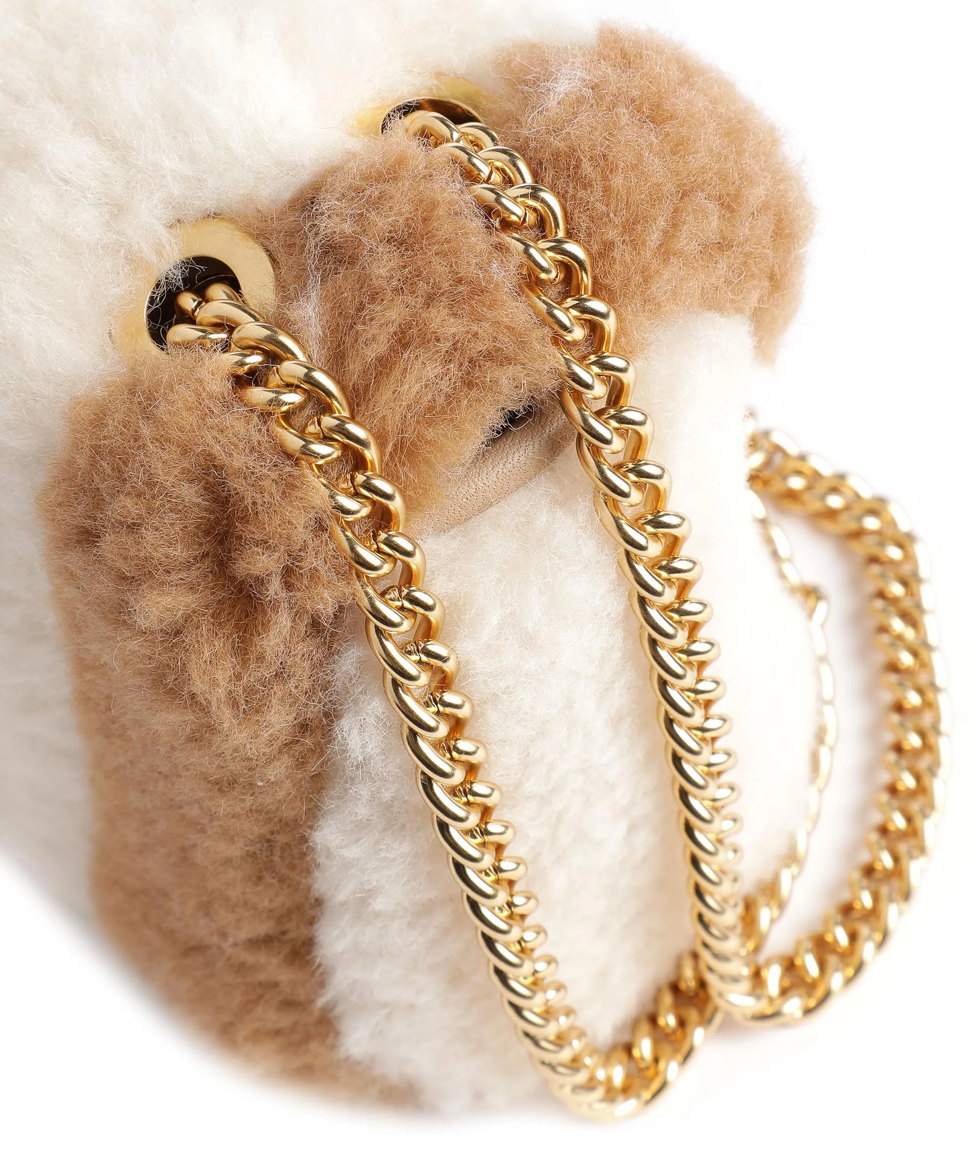  Kate Spade New York Evelyn Faux Shearling Borsa a spalla eco-pelliccia natura  