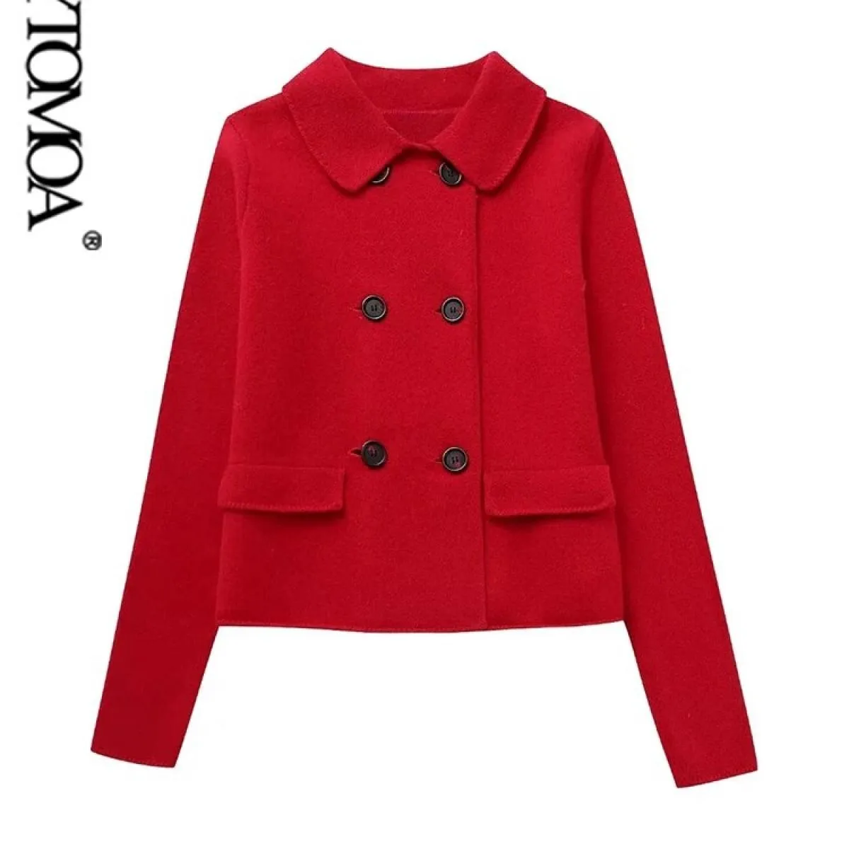 Kpytomoa Cappotto Blazer in Lana Doppio Petto da Donna, Manica Lunga, Colletto con Revers, Capispalla Donna, Top Chic, Moda