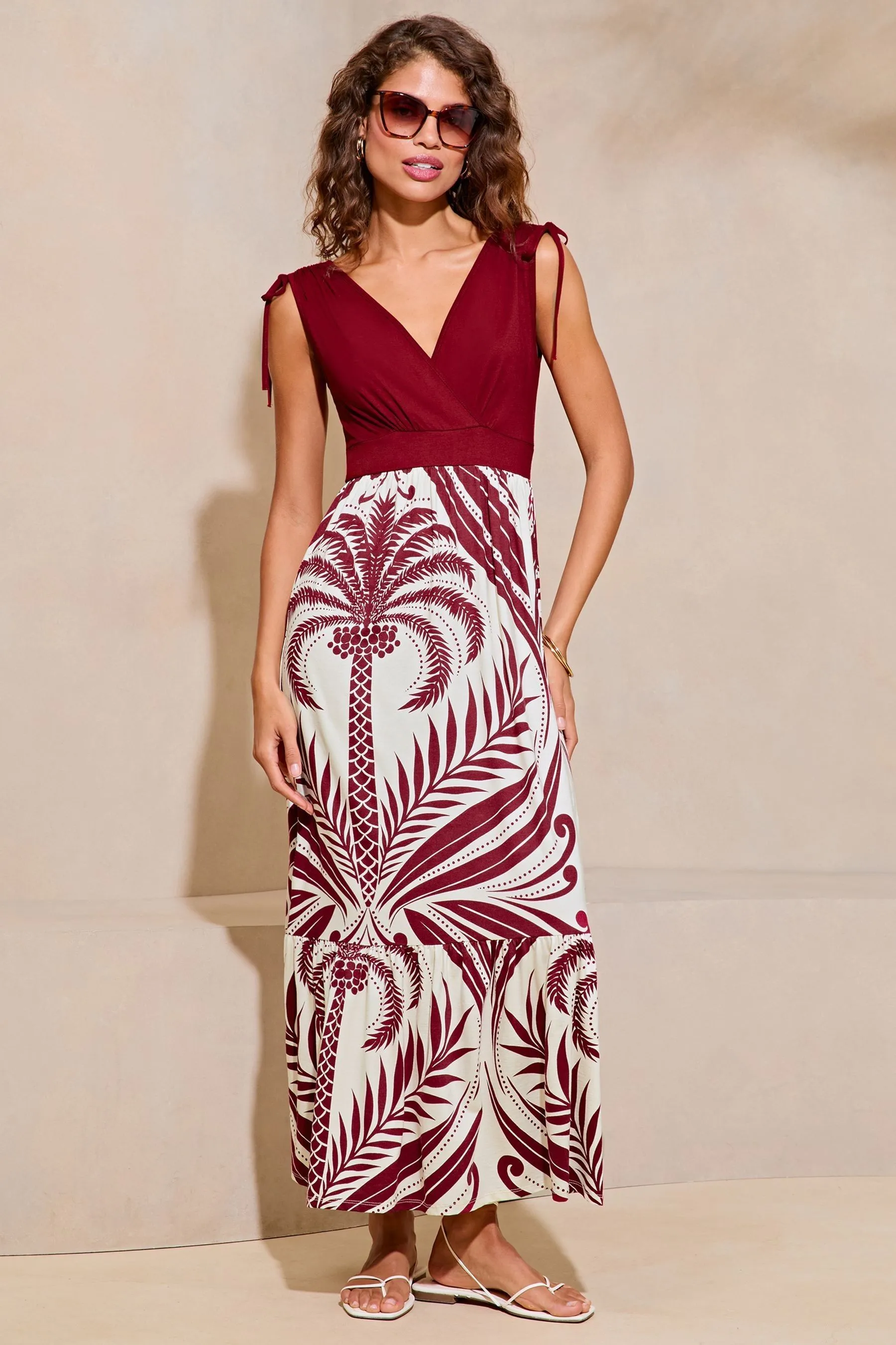 Lipsy - Abito maxi 2 in 1 in jersey stampato
