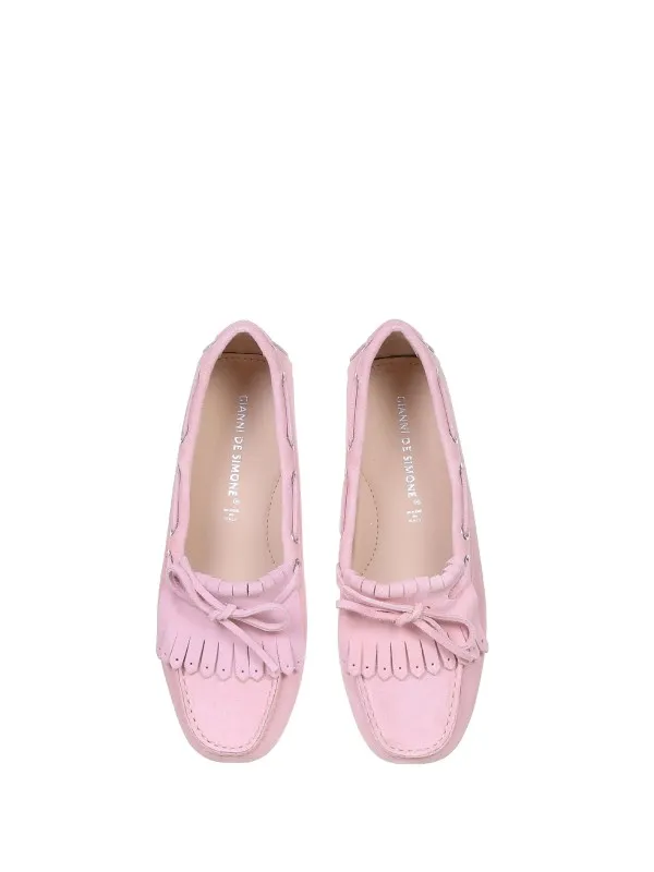 Loafer In Pink Suede