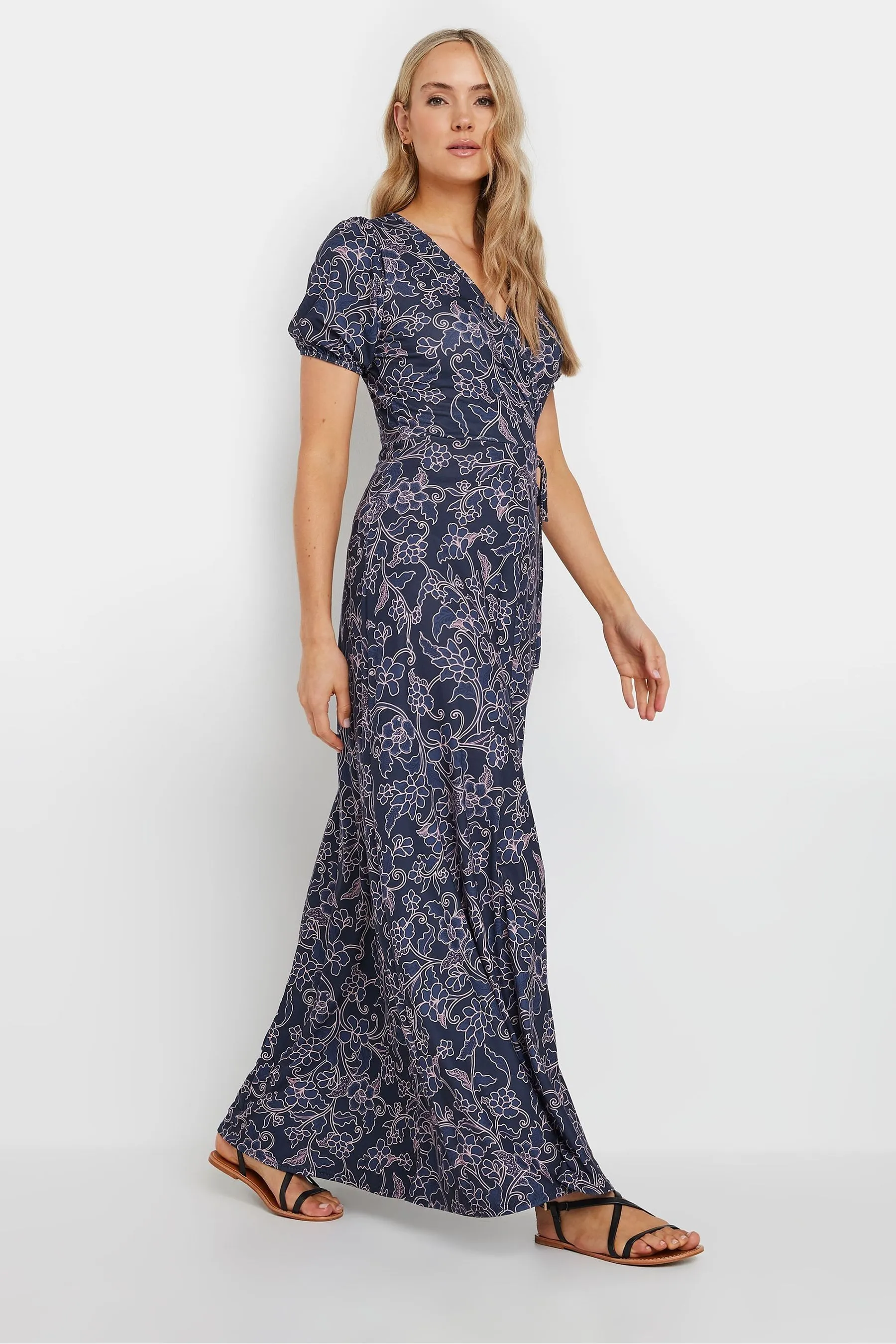 Long Tall Sally Floreale Stampa - Abito maxi a portafoglio