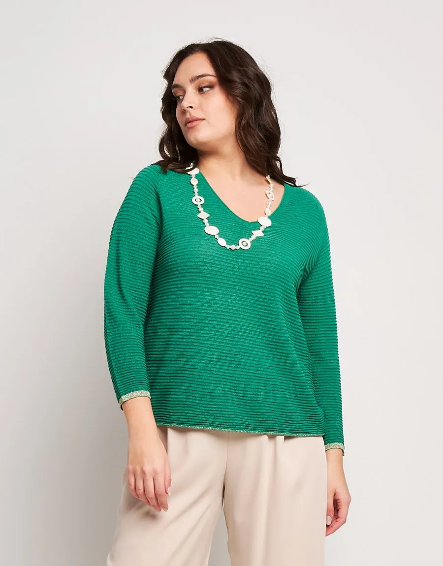 Maglia faille con bordi in lurex