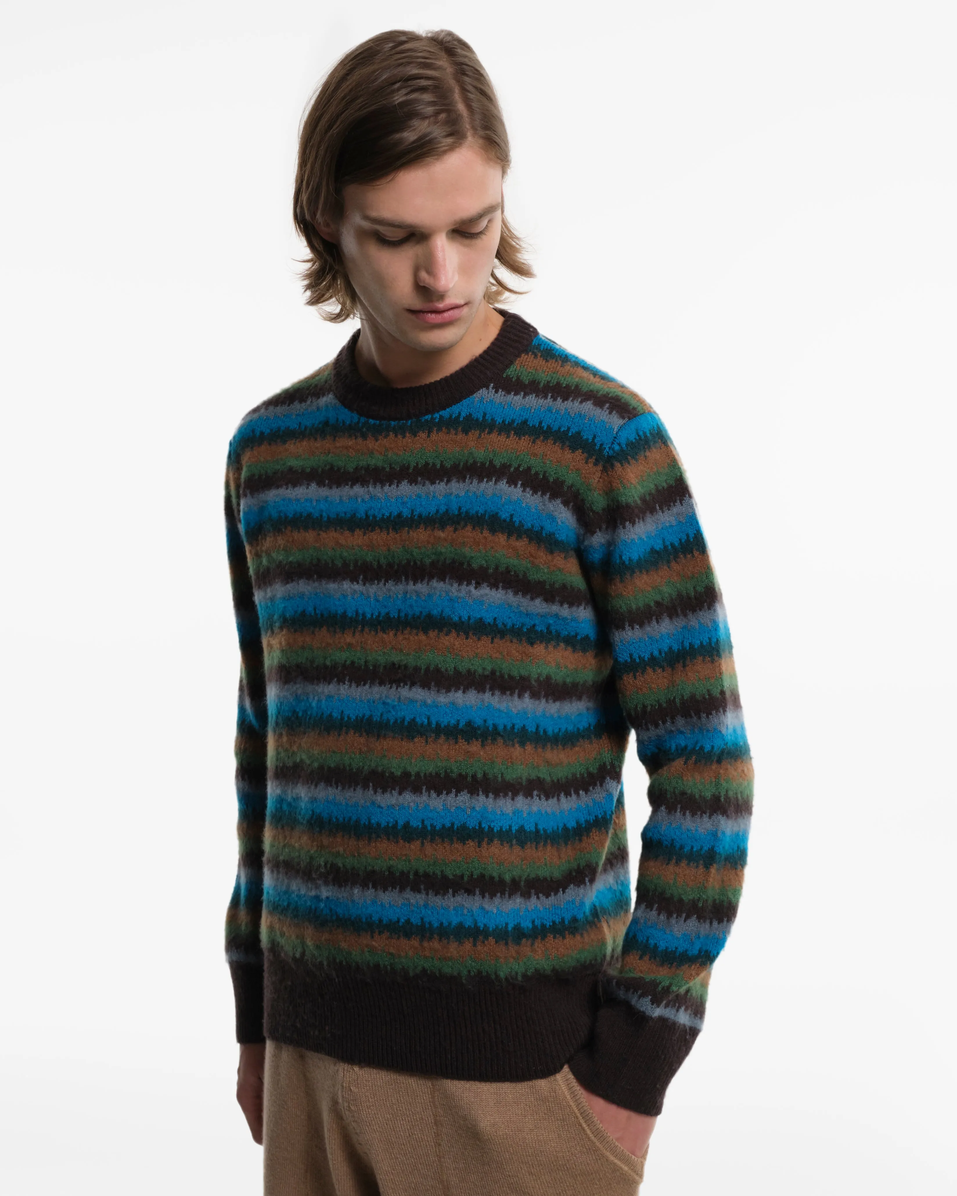 Maglia in Cashmere fantasia verde