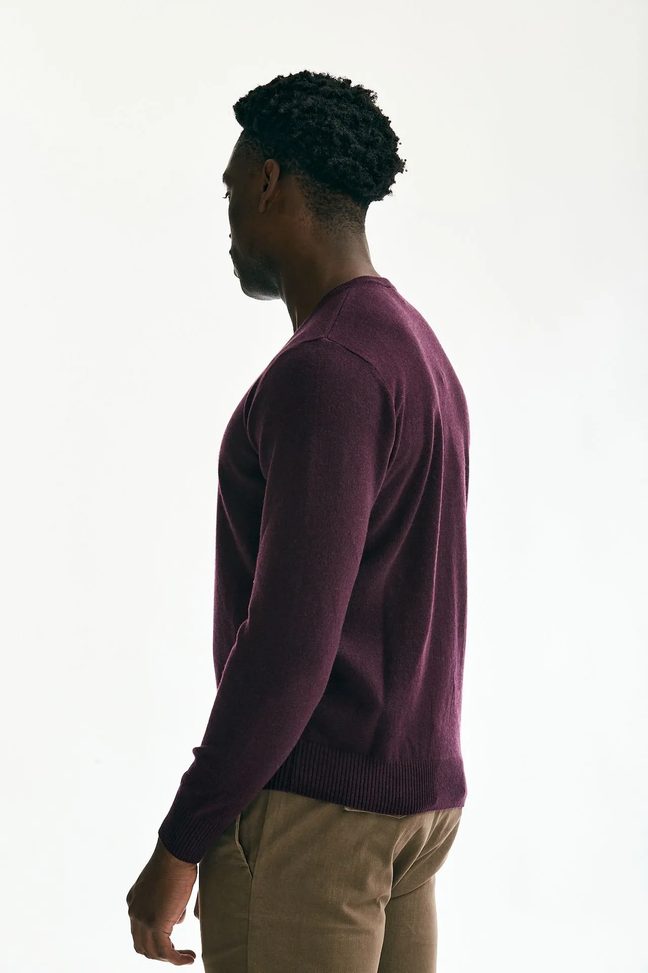 Maglia in cashmere prugna 