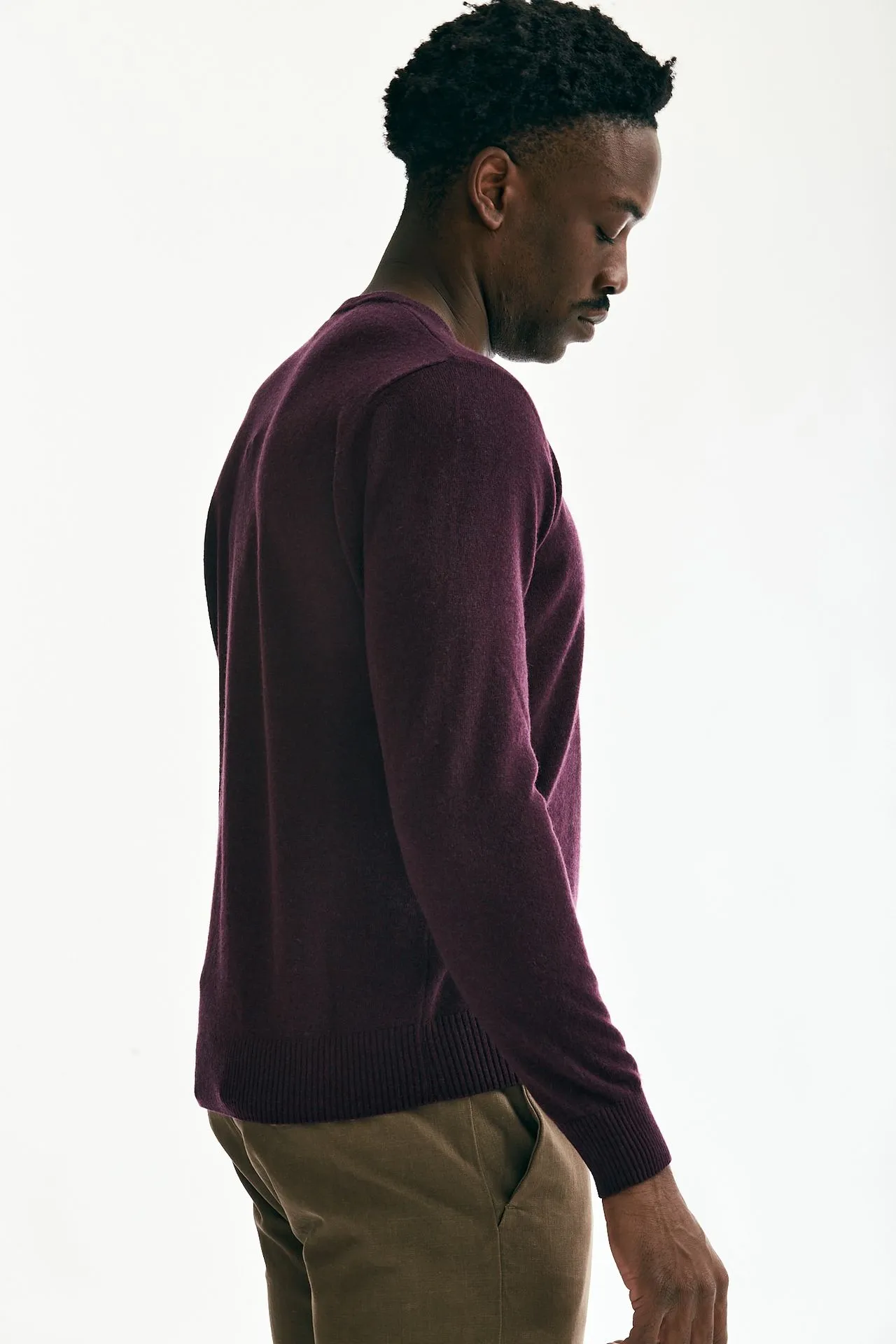 Maglia in cashmere prugna 