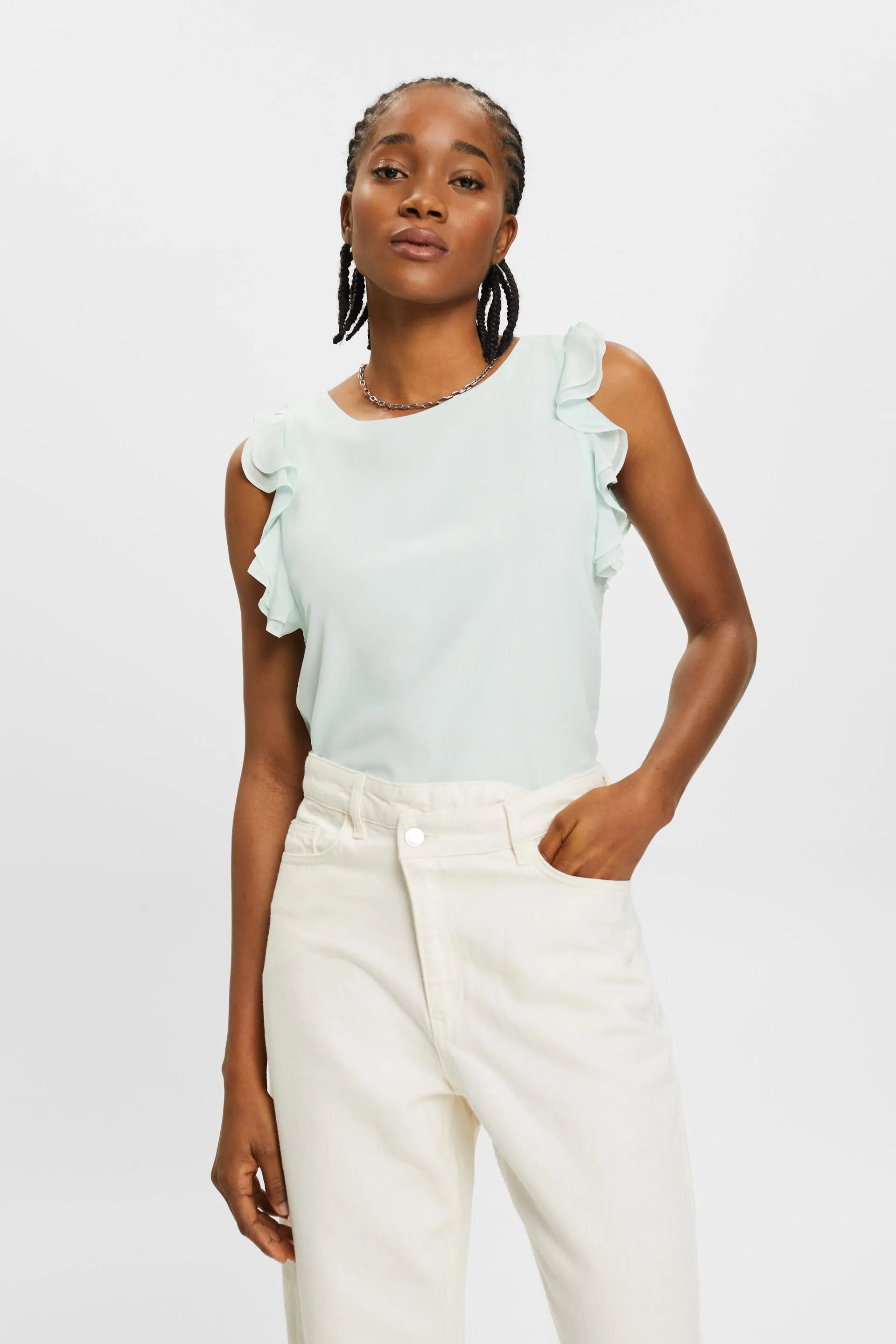 Maglia in chiffon con ruches
