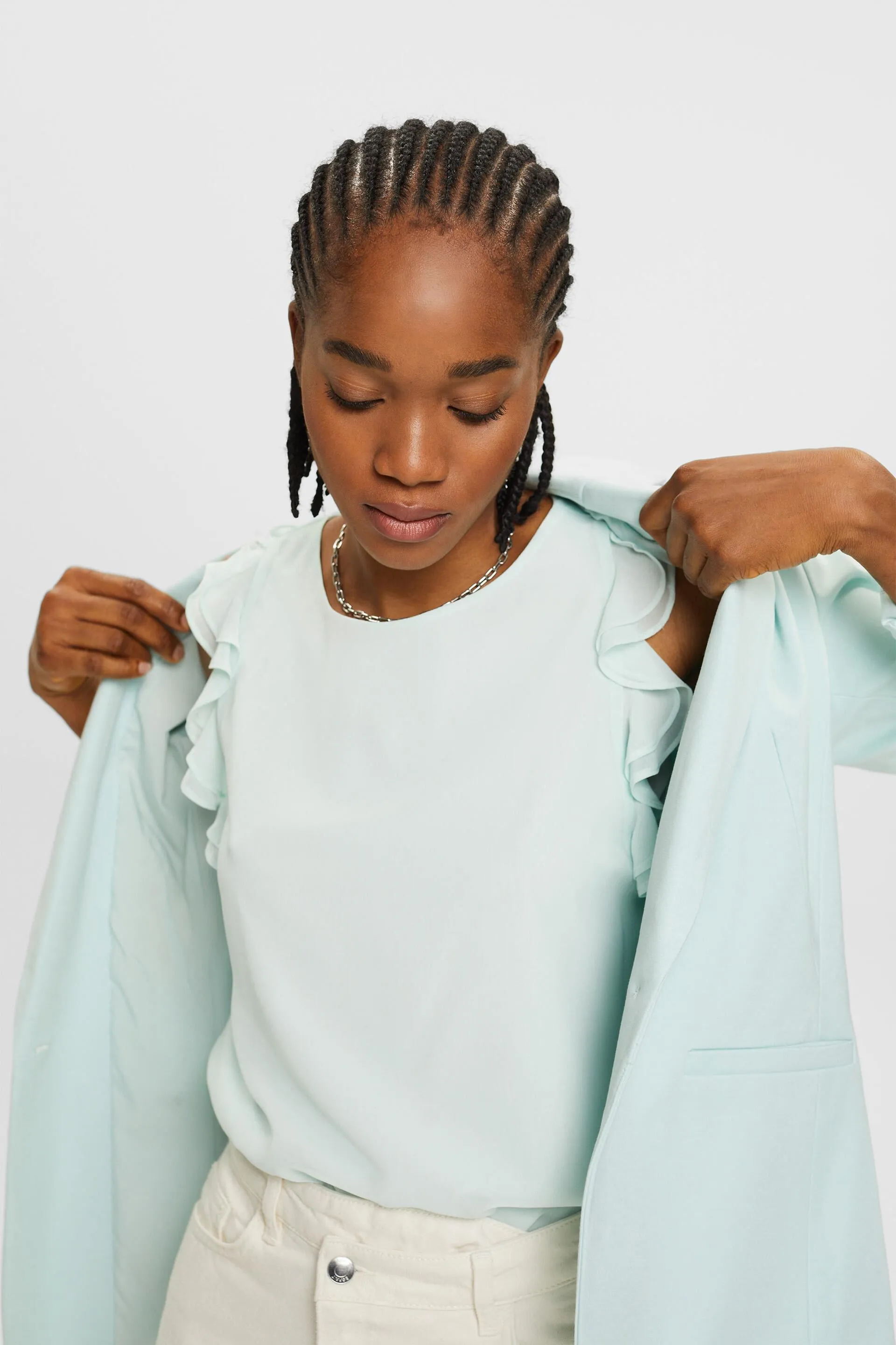 Maglia in chiffon con ruches