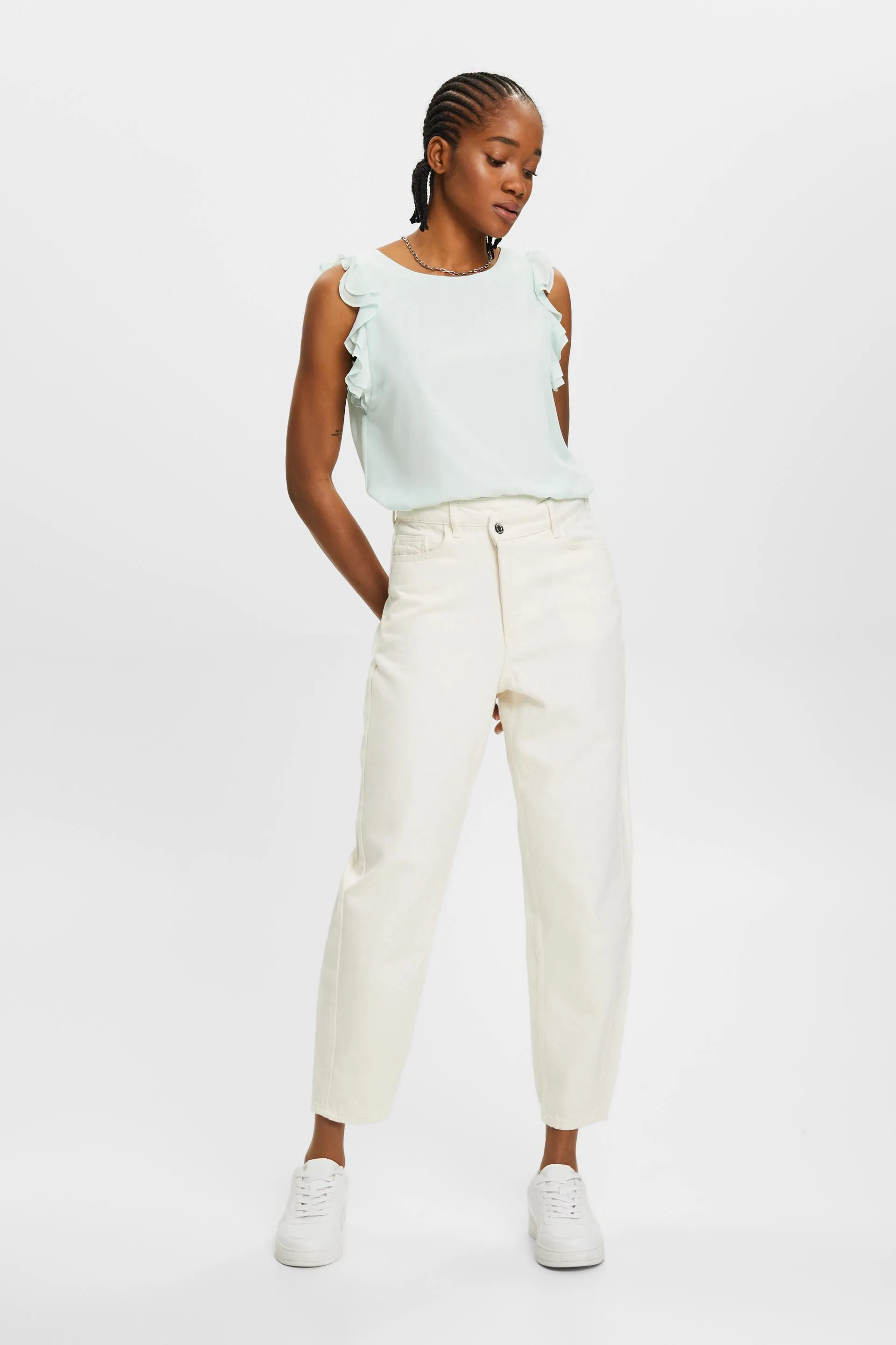 Maglia in chiffon con ruches