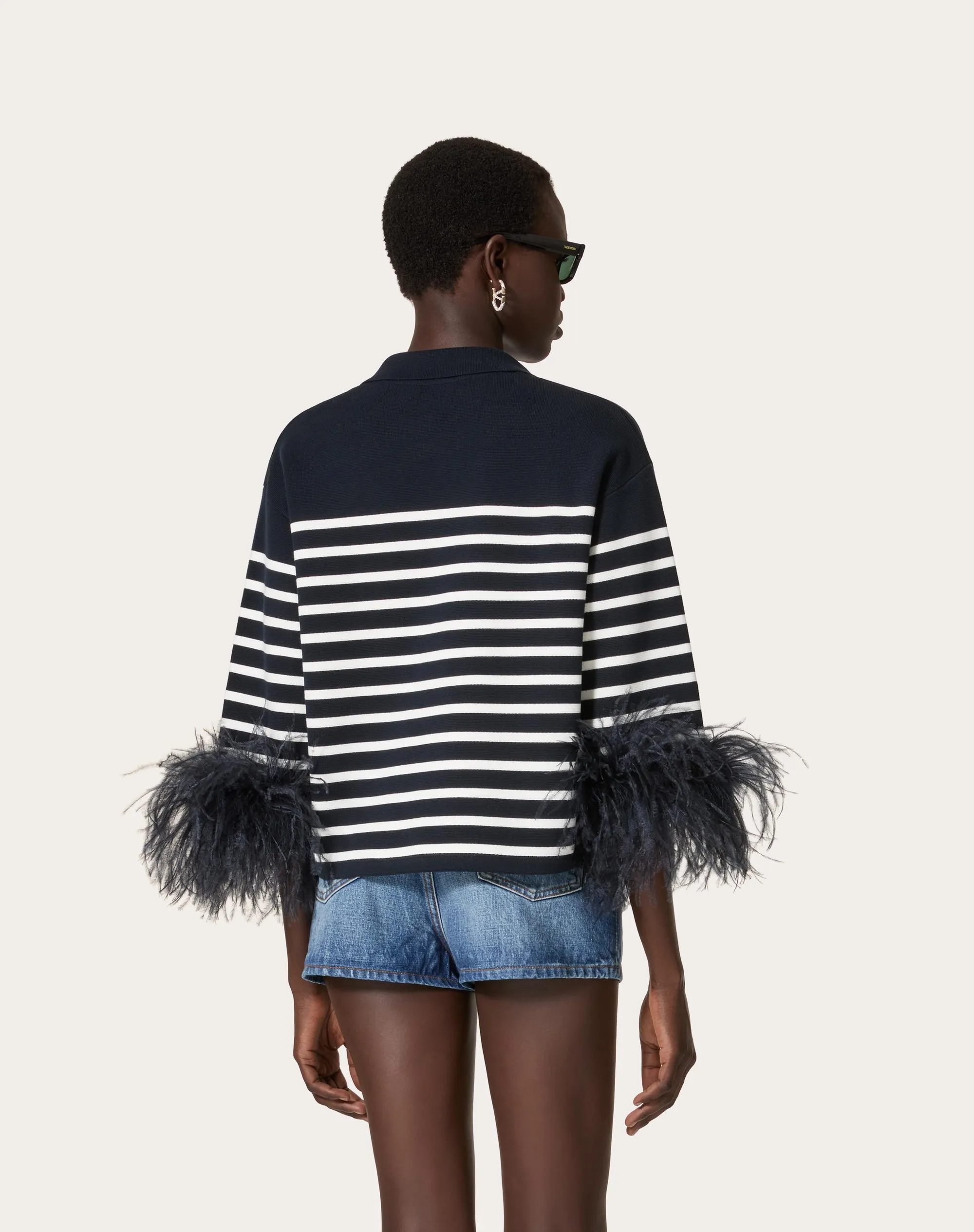 MAGLIA IN COTONE CON PIUME