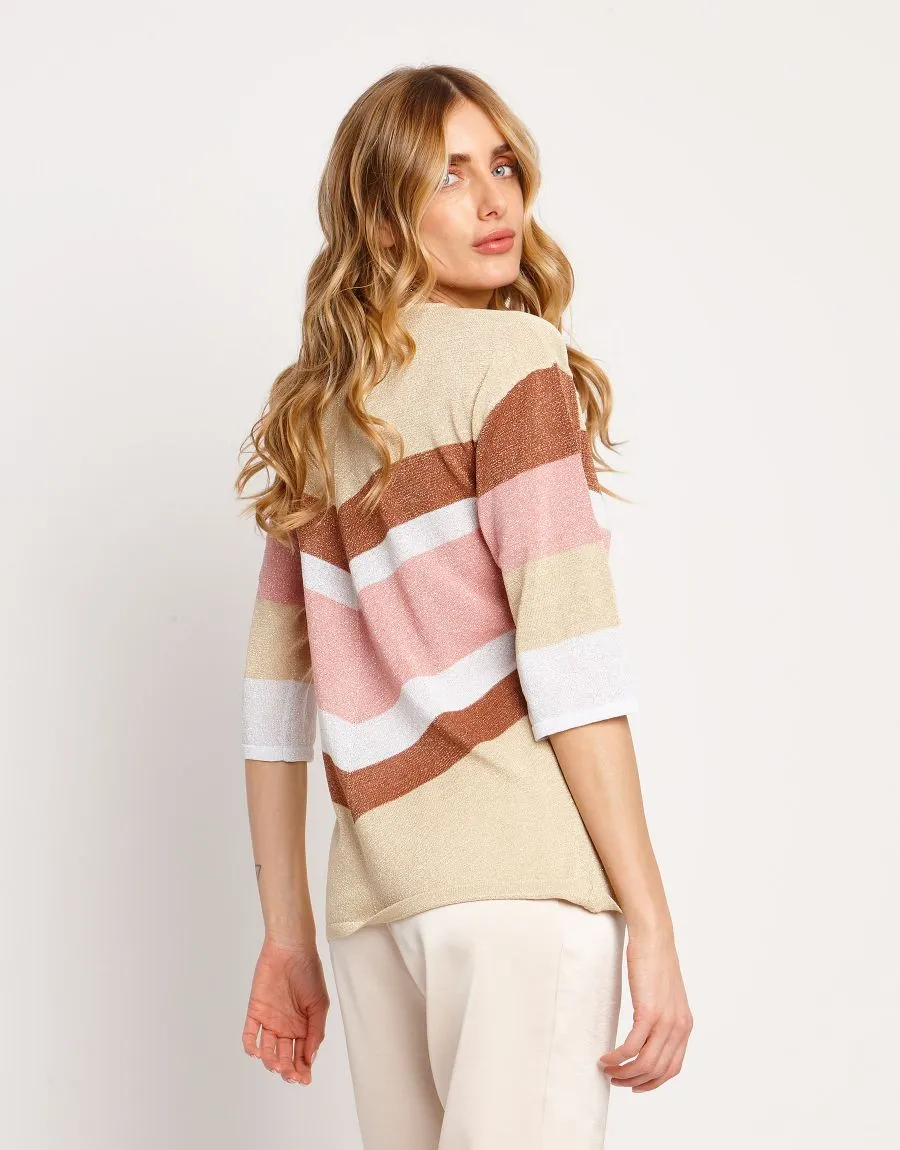 Maglia in lurex a righe