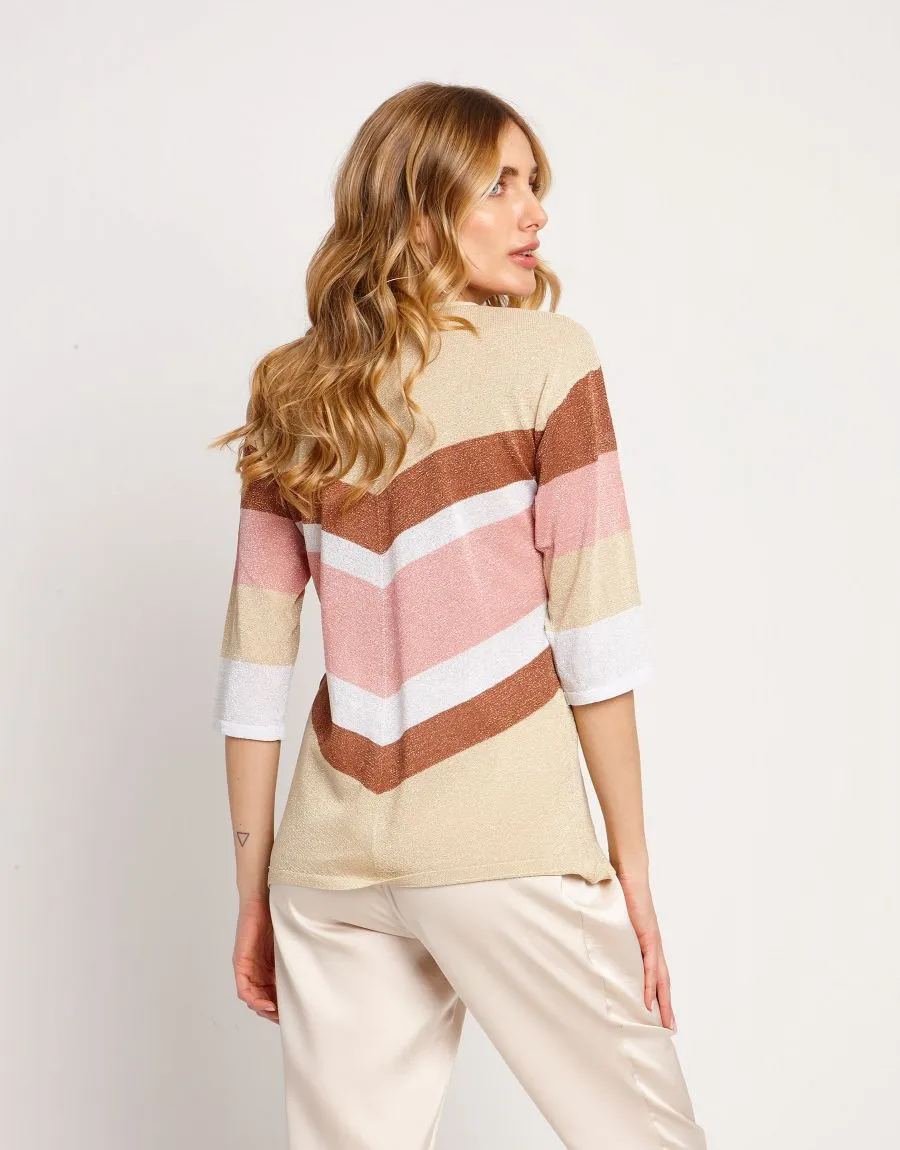 Maglia in lurex a righe