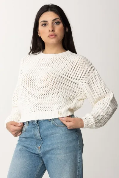 Maglia in punto rete Avorio