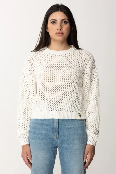 Maglia in punto rete Avorio