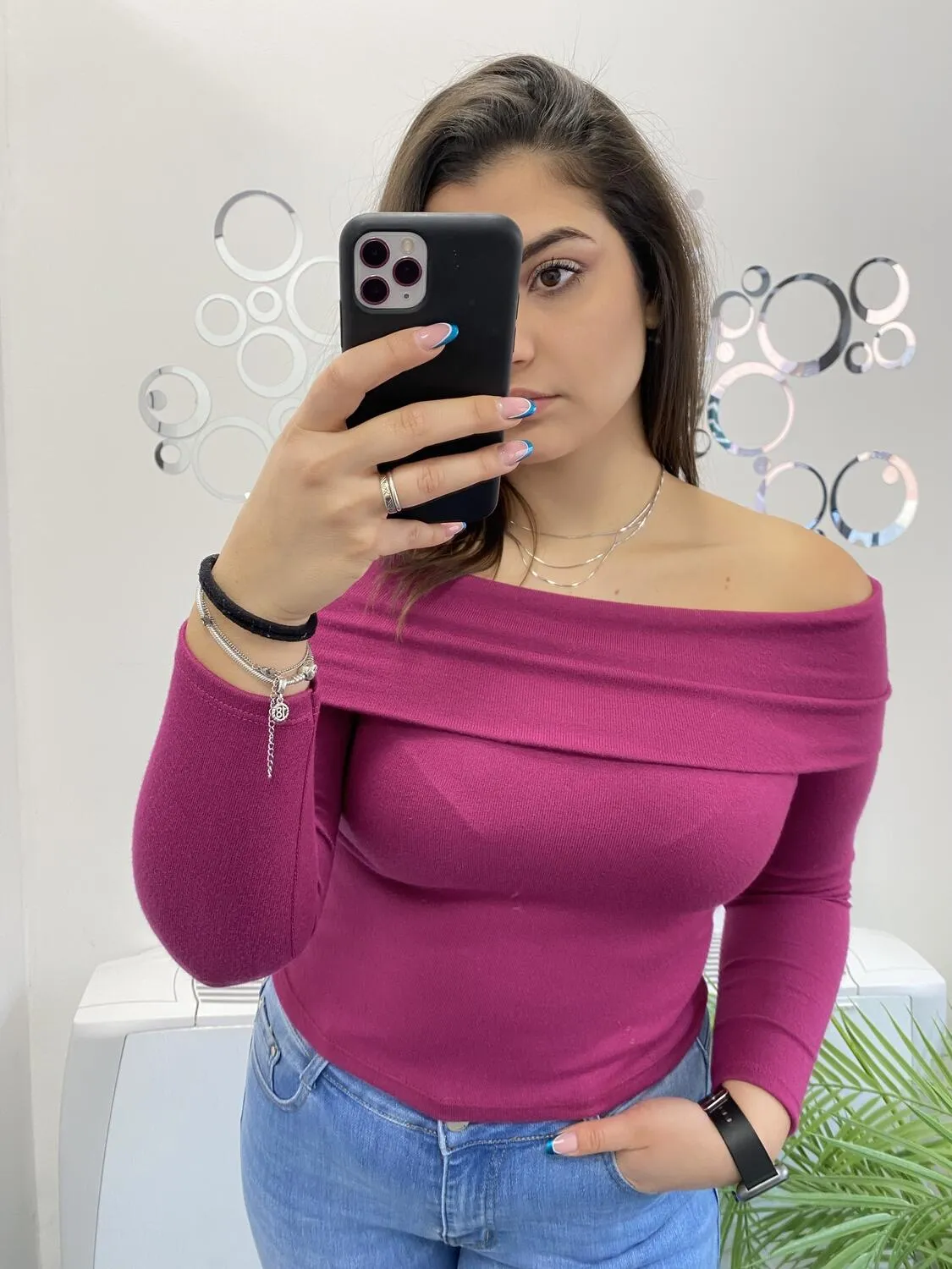 Maglia scollo a barca