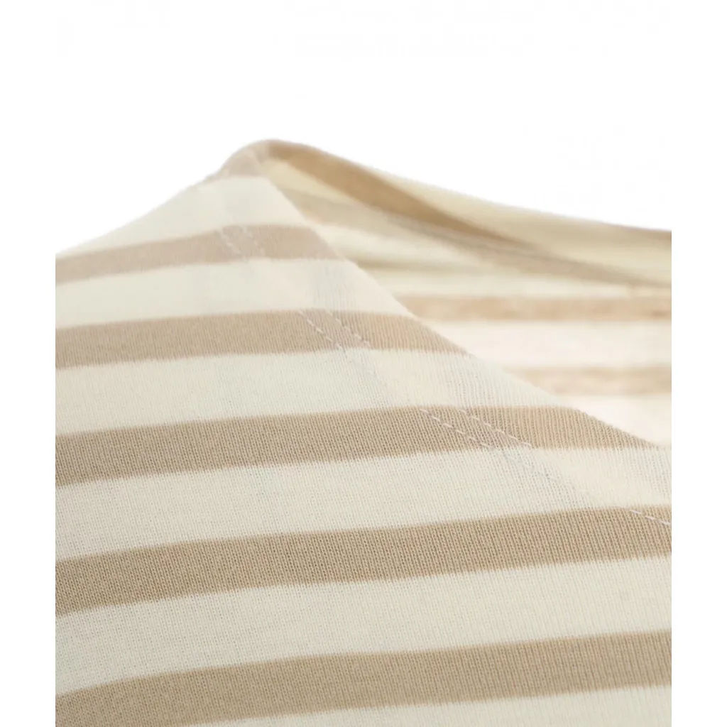 Maglietta con righe a contrasto beige