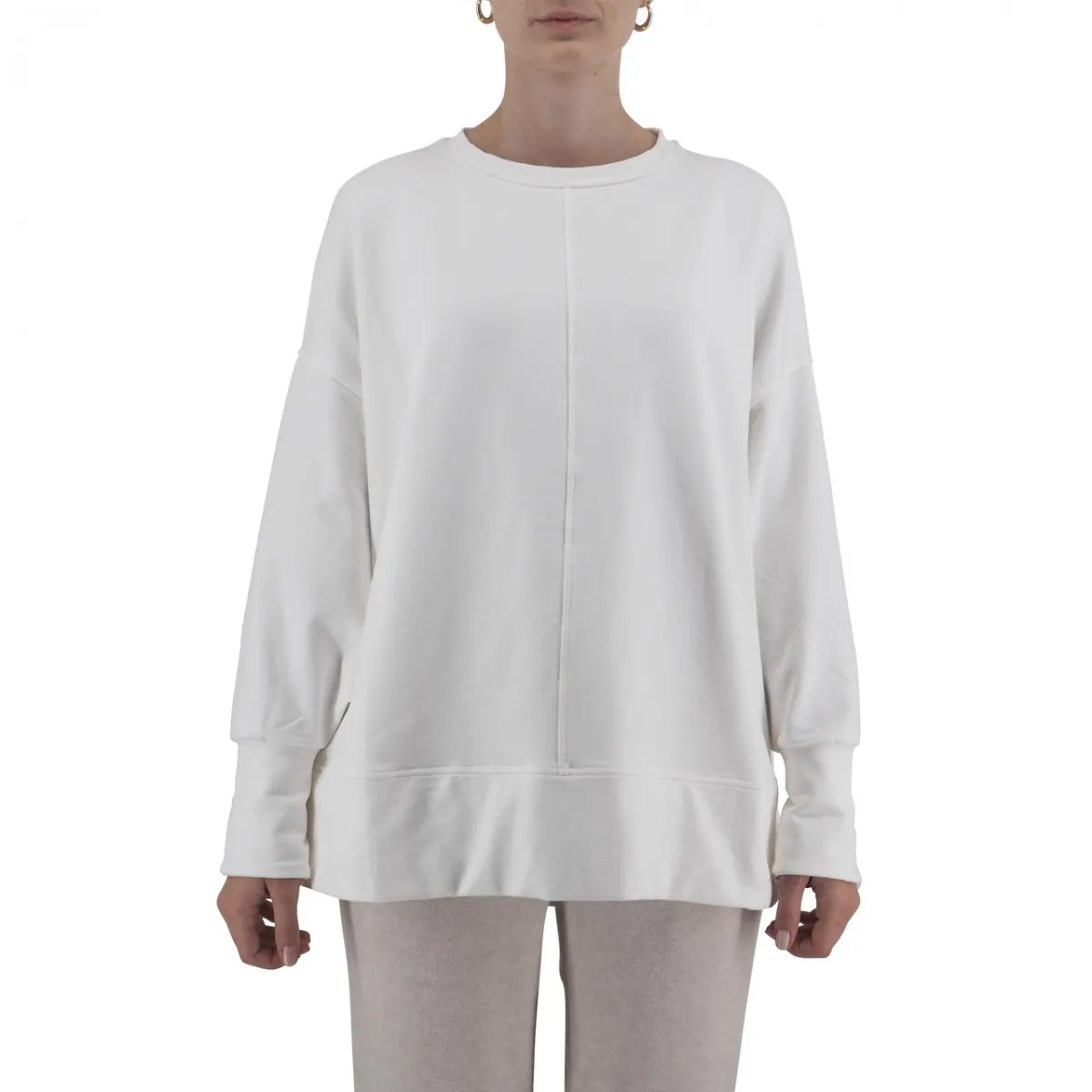 Maxi Maglia In Cotone Girocollo