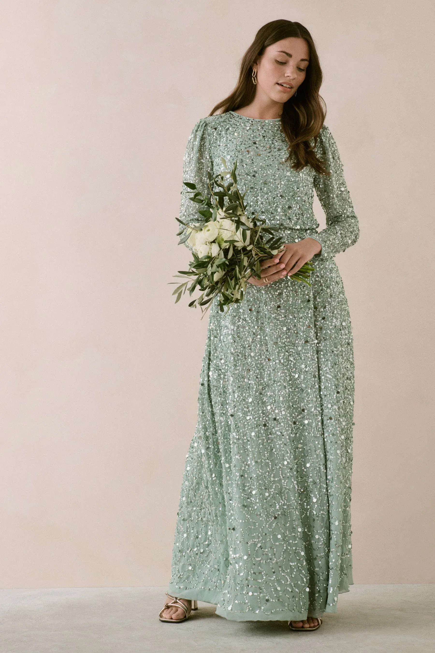 Maya - Modest - Abito maxi Manica lunga decorato