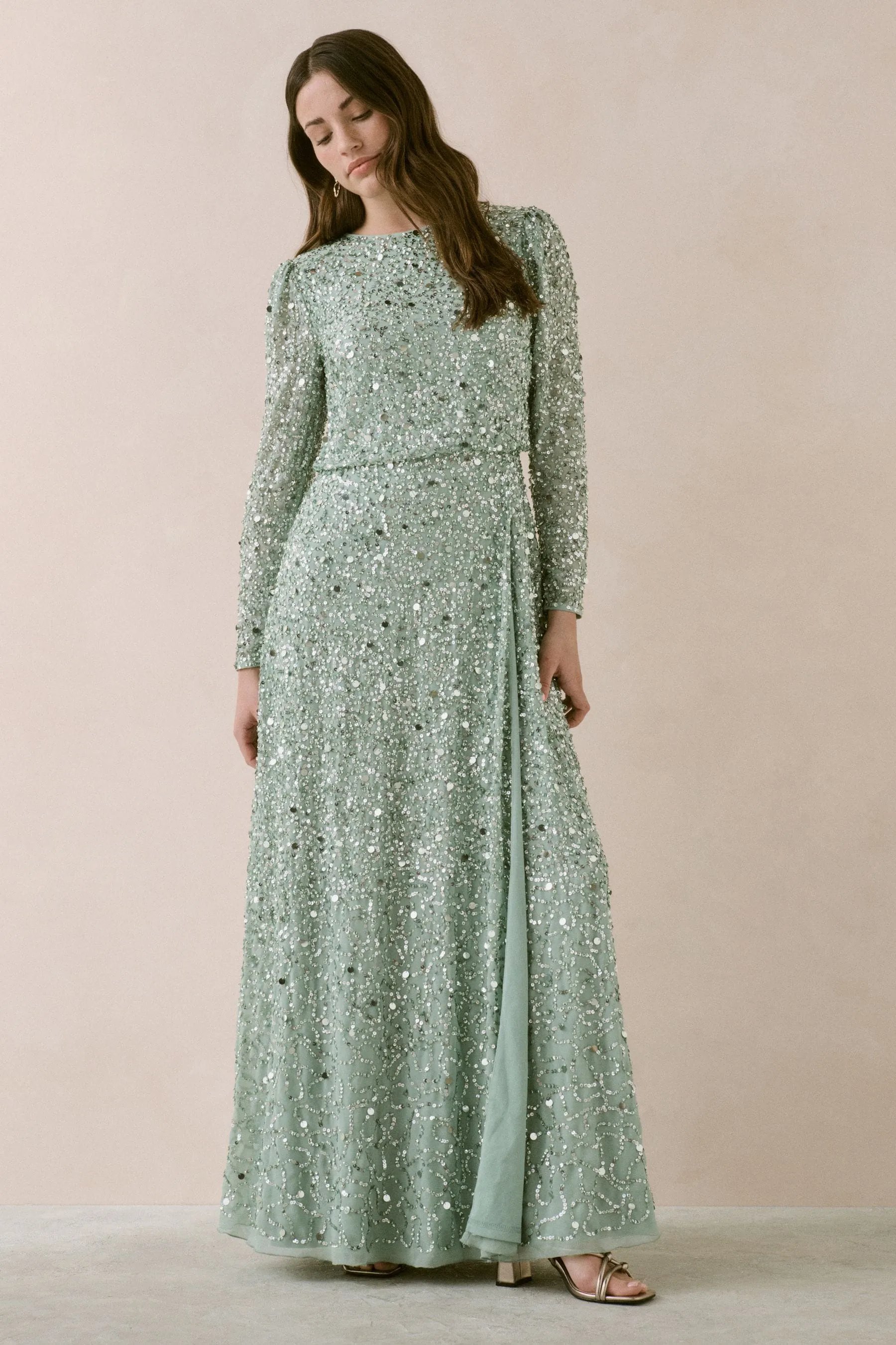 Maya - Modest - Abito maxi Manica lunga decorato