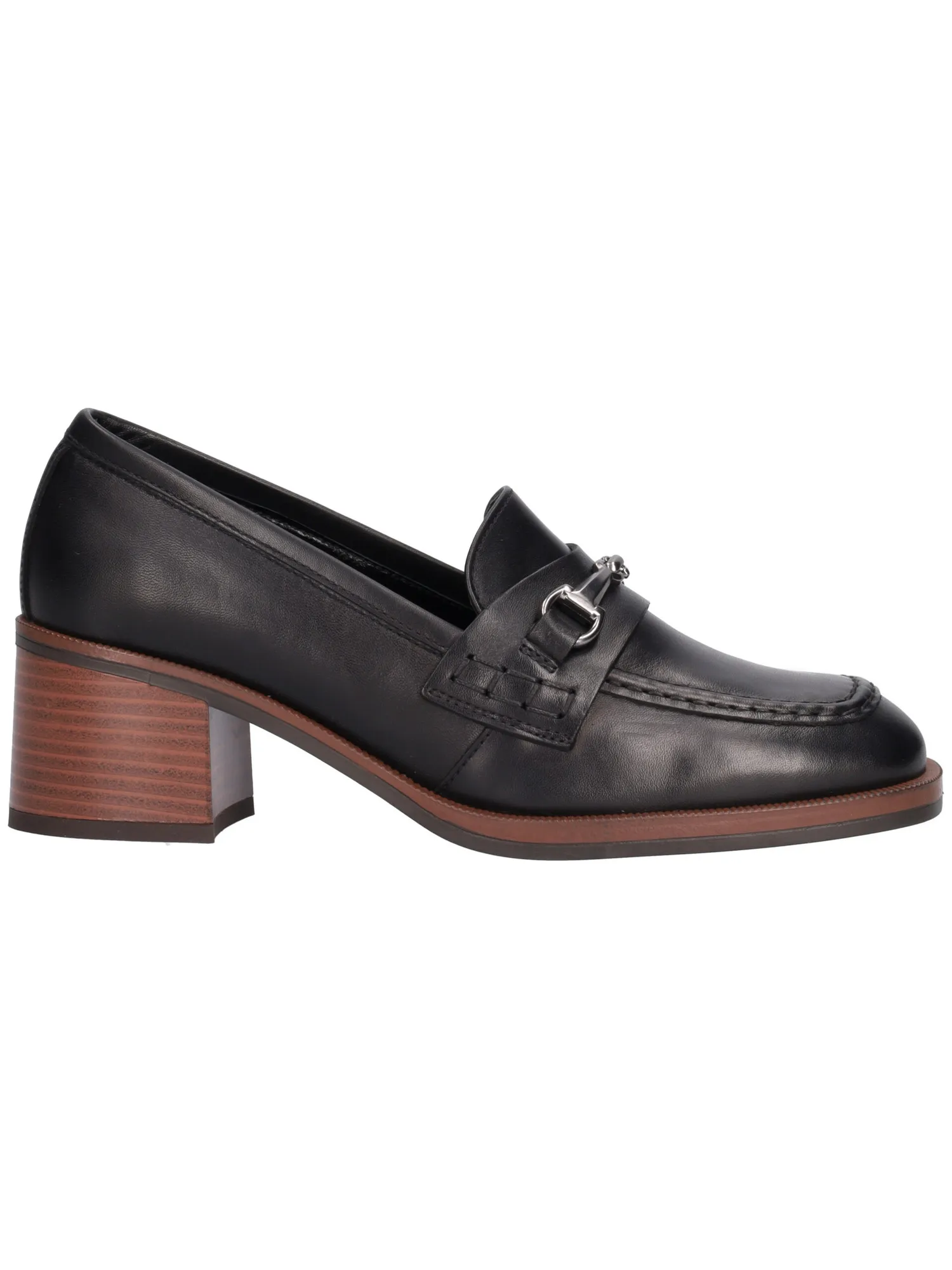 Mocassino tacco largo Nero Giardini da donna nera