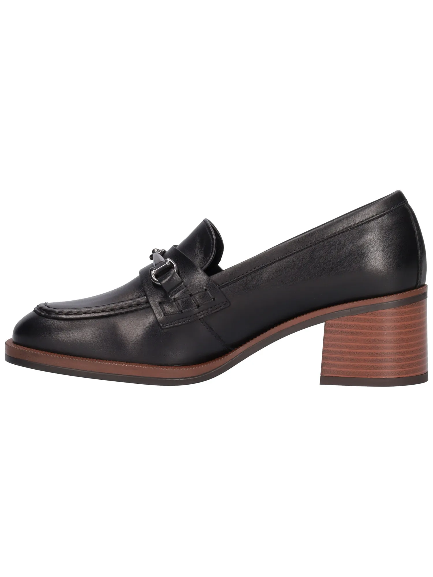 Mocassino tacco largo Nero Giardini da donna nera
